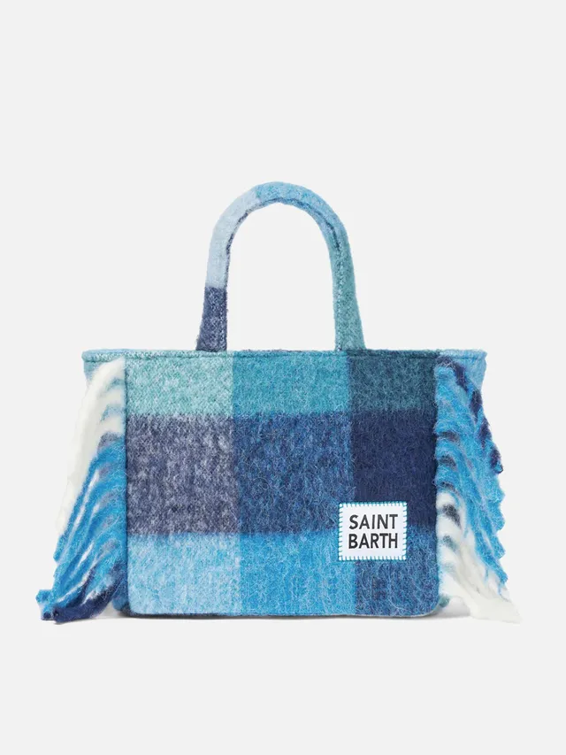 mc2-saint-barth-borsa-colette-coperta-con-stampa-check-blu-e-azzurro image 1