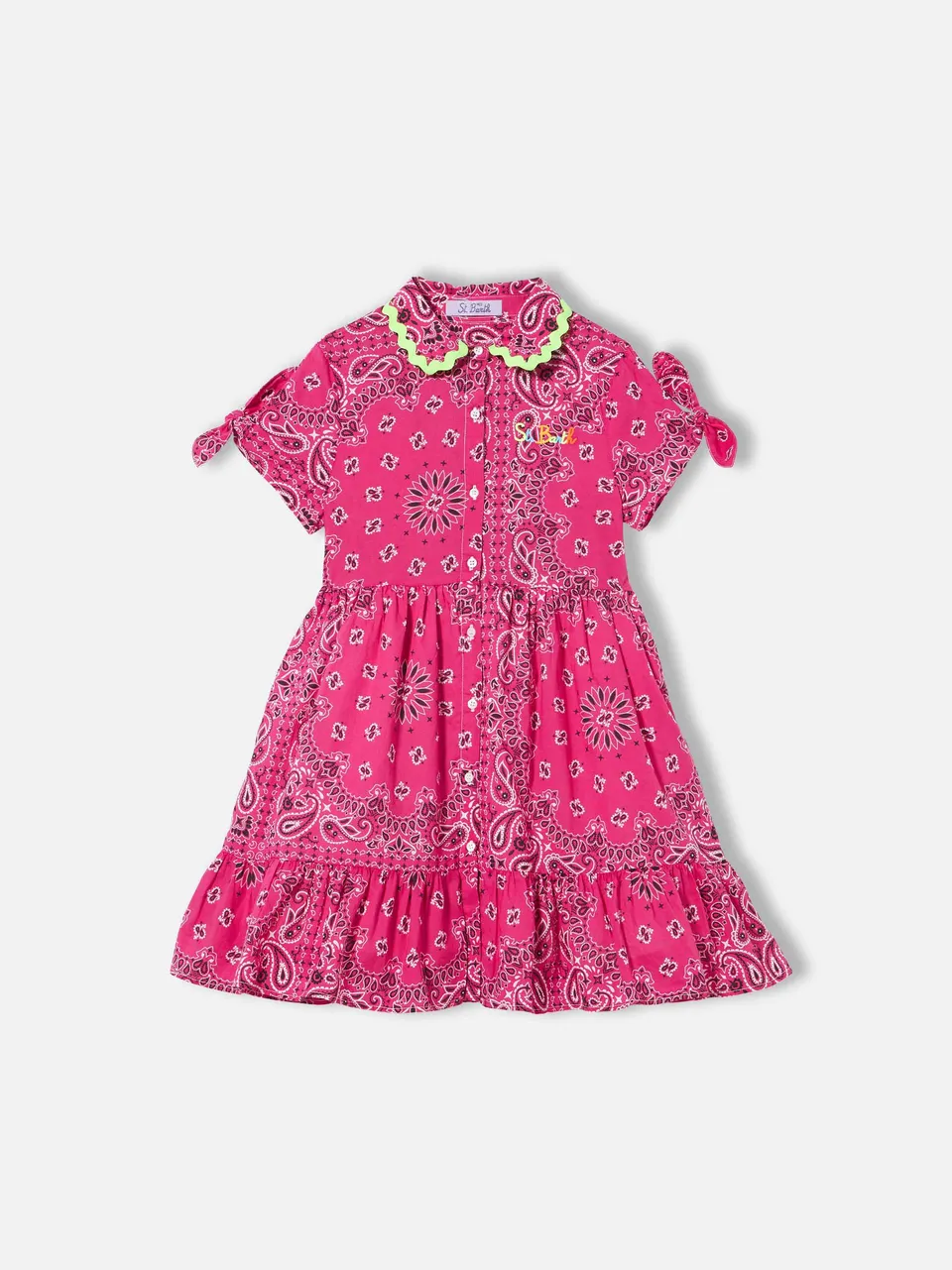 mc2-saint-barth-abito-bambina-fucsia-fantasia-bandana-in-cotone image 1