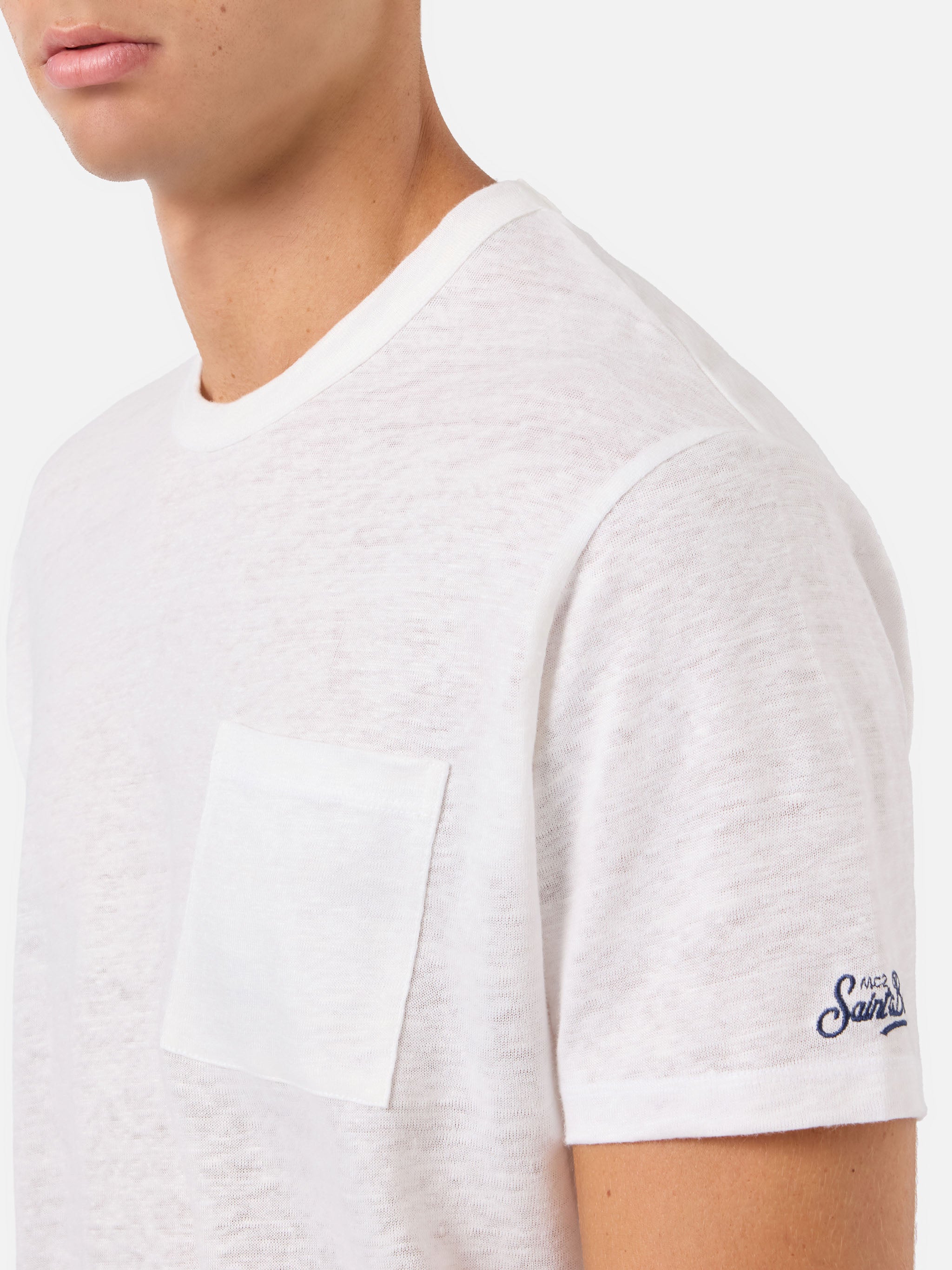 mc2-saint-barth-t-shirt-ecstasea-uomo-in-lino-jersey-panna-con-taschino image 3