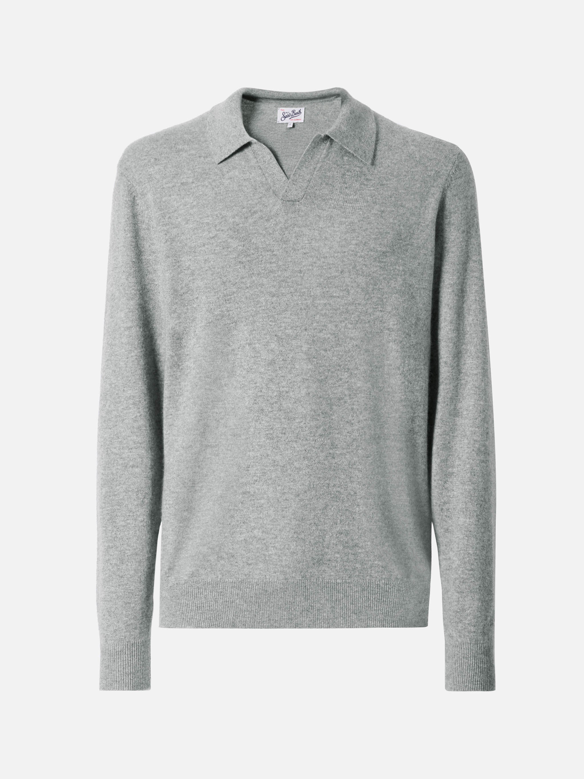 mc2-saint-barth-covent-polo-uomo-in-maglia-cashmere-grigio-melange image 5