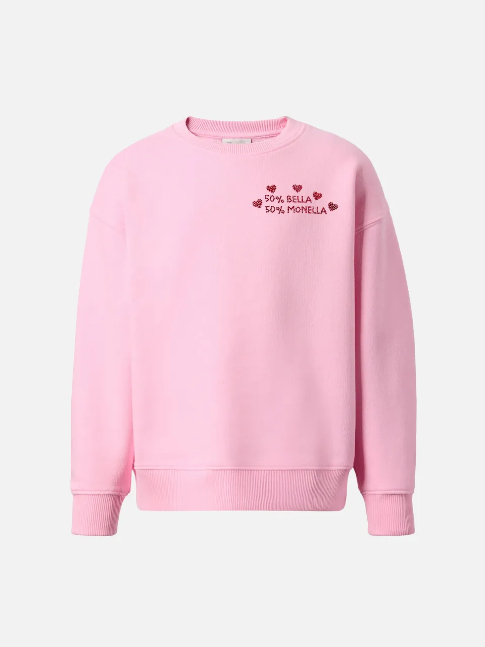 mc2-saint-barth-briony-felpa-girocollo-bambina-rosa-bella-e-monella-strass image 1