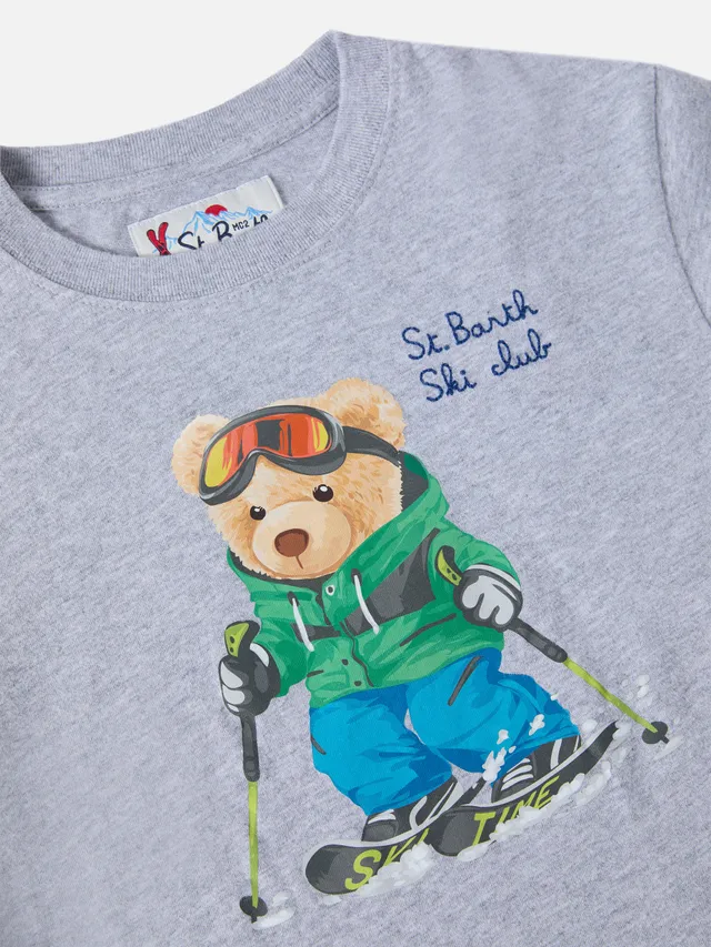 mc2-saint-barth-t-shirt-luton-jr-warm-bambino-grigia-orso-ski-club-manica-lunga image 1