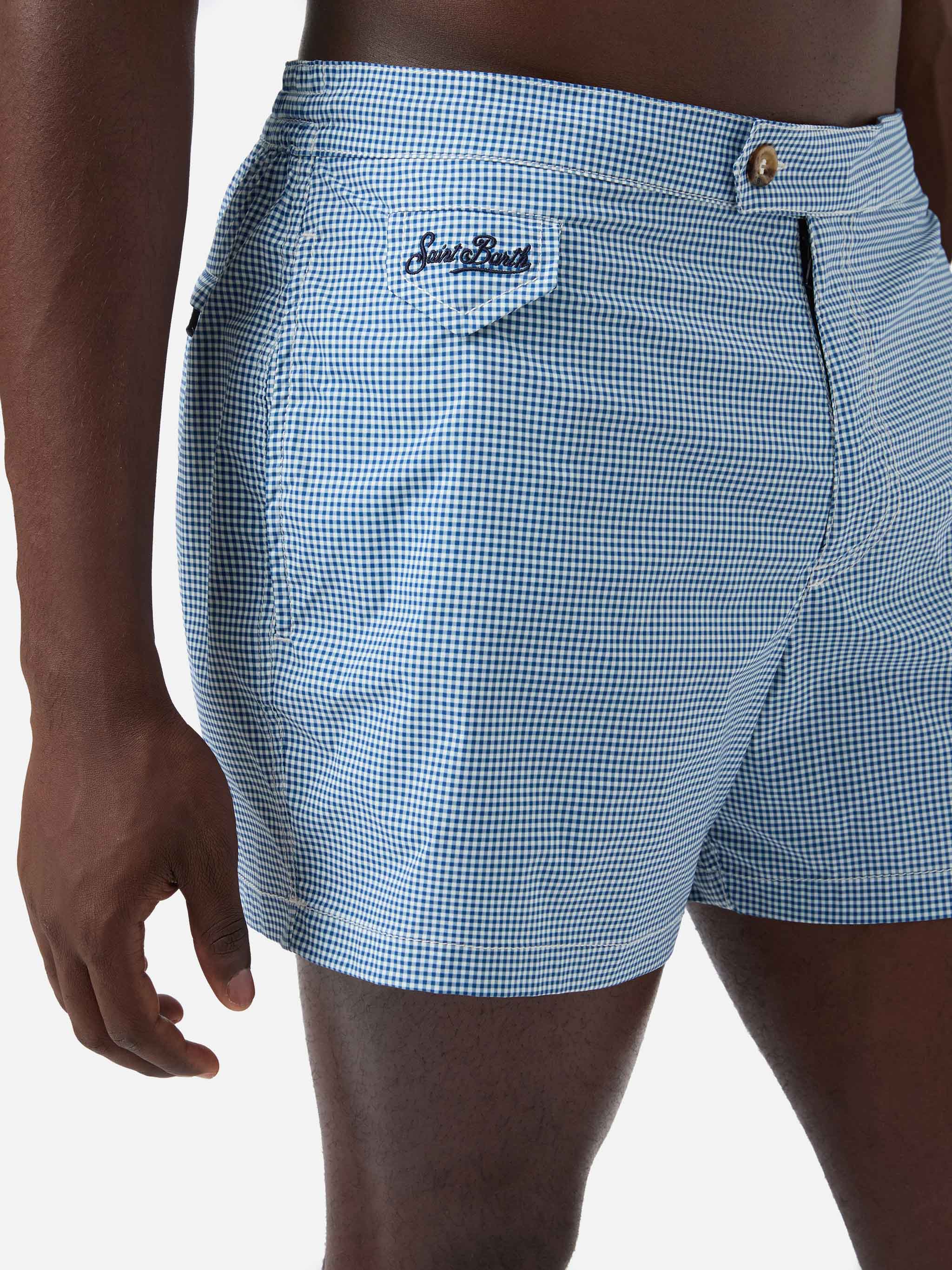 mc2-saint-barth-harrys-costume-mare-uomo-slim-vichy-blu-navy image 4