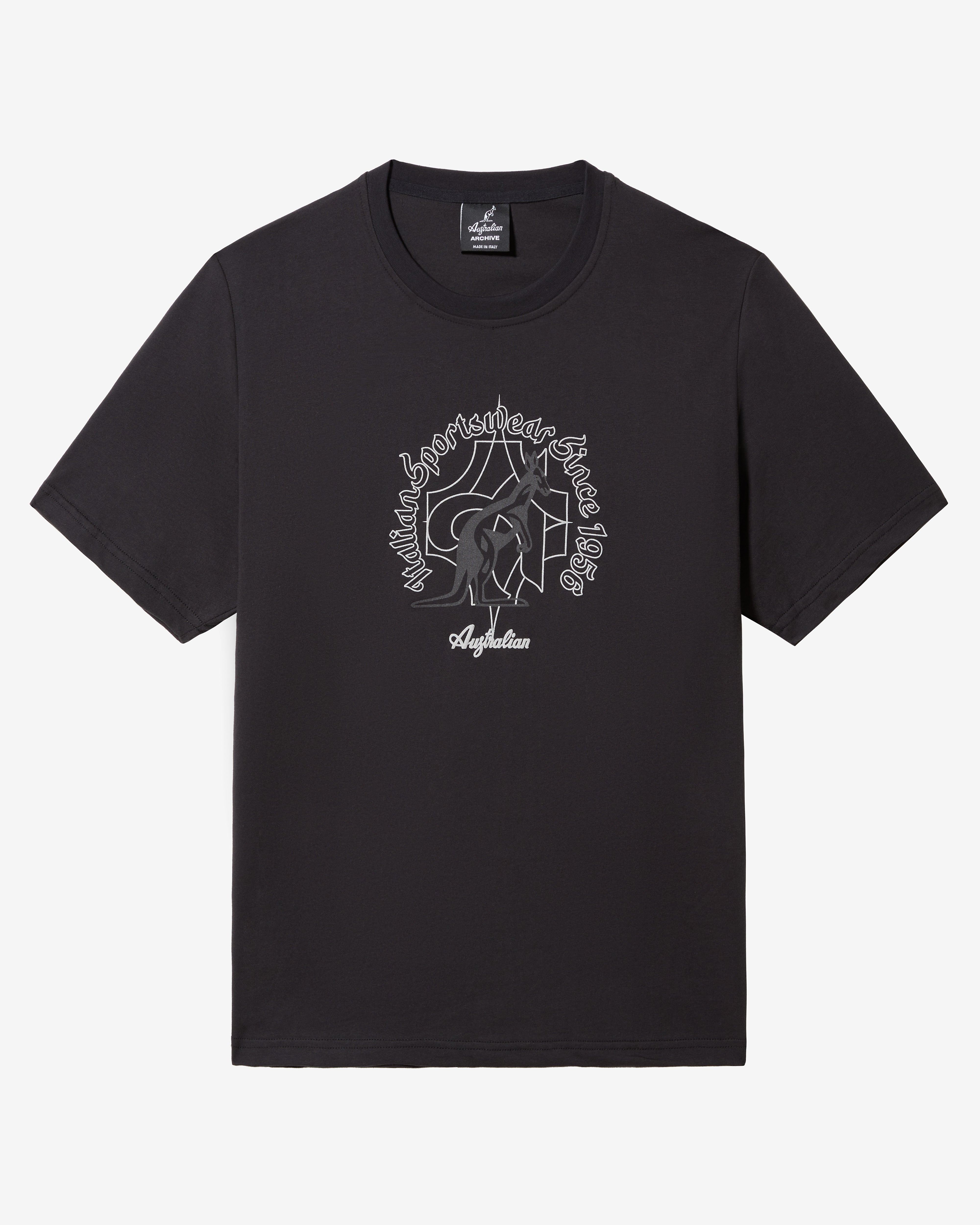 australian-archive-type-t-shirt-nera-regular-fit-in-cotone image 4