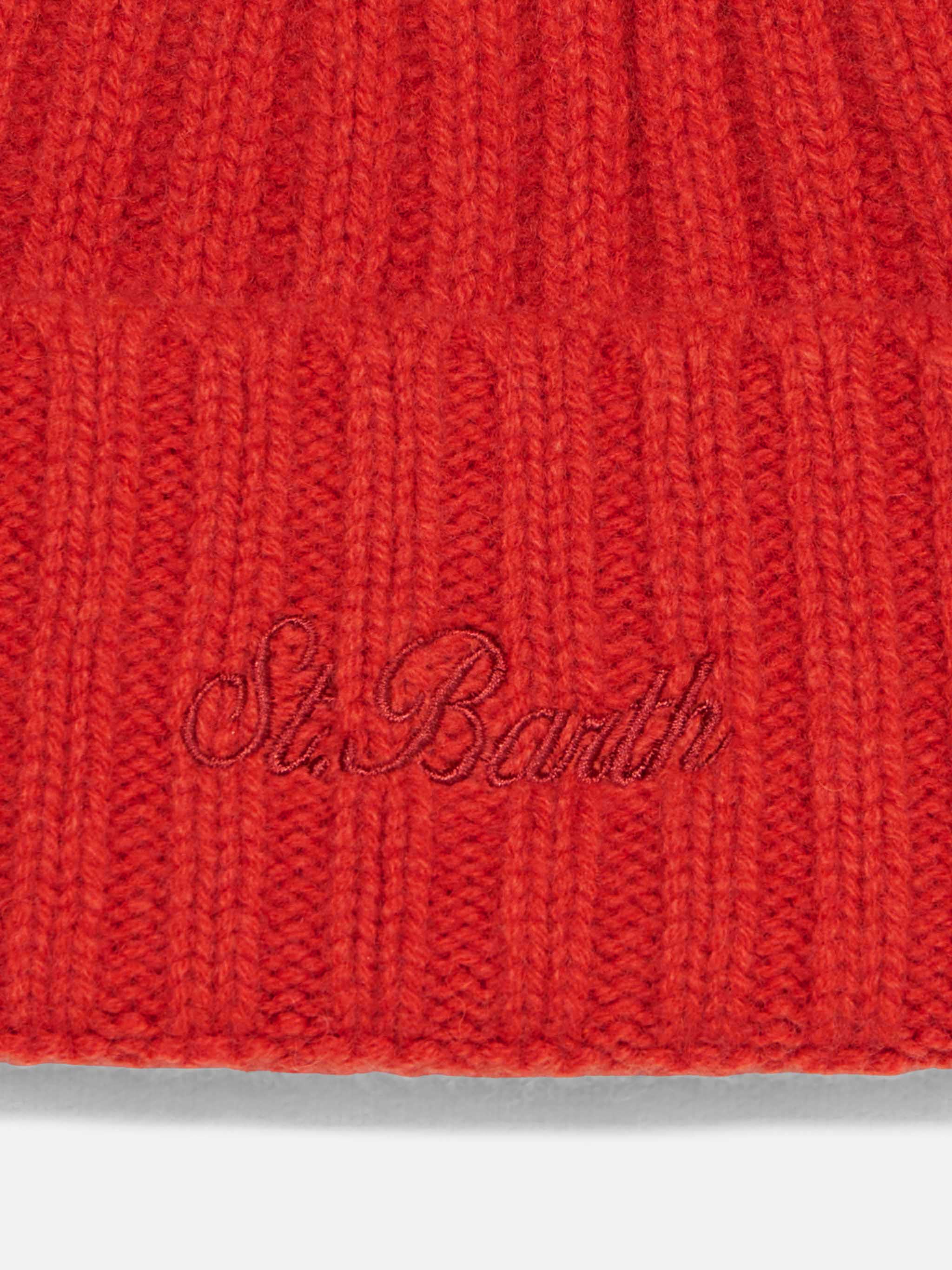 mc2-saint-barth-cappello-wengen-in-cashmere-rosso-a-coste image 2
