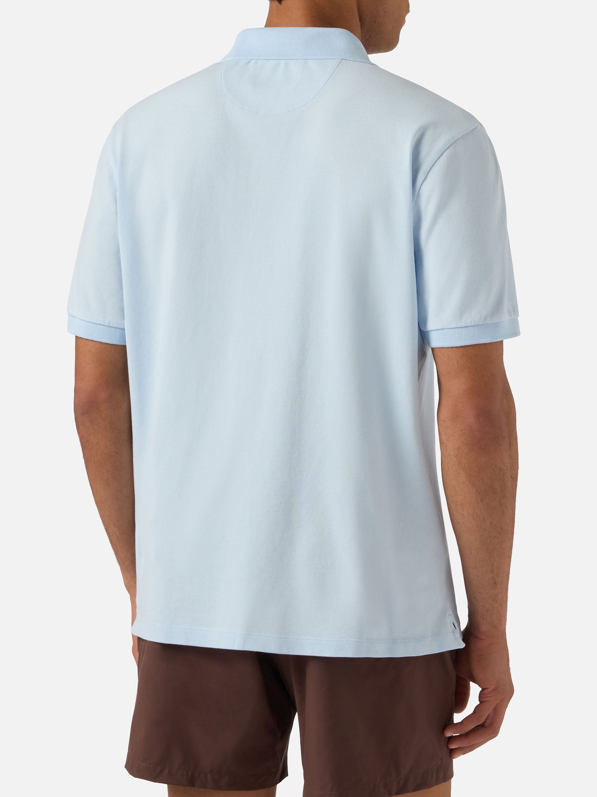 mc2-saint-barth-charles-polo-uomo-in-piquet-di-cotone-azzurra image 3