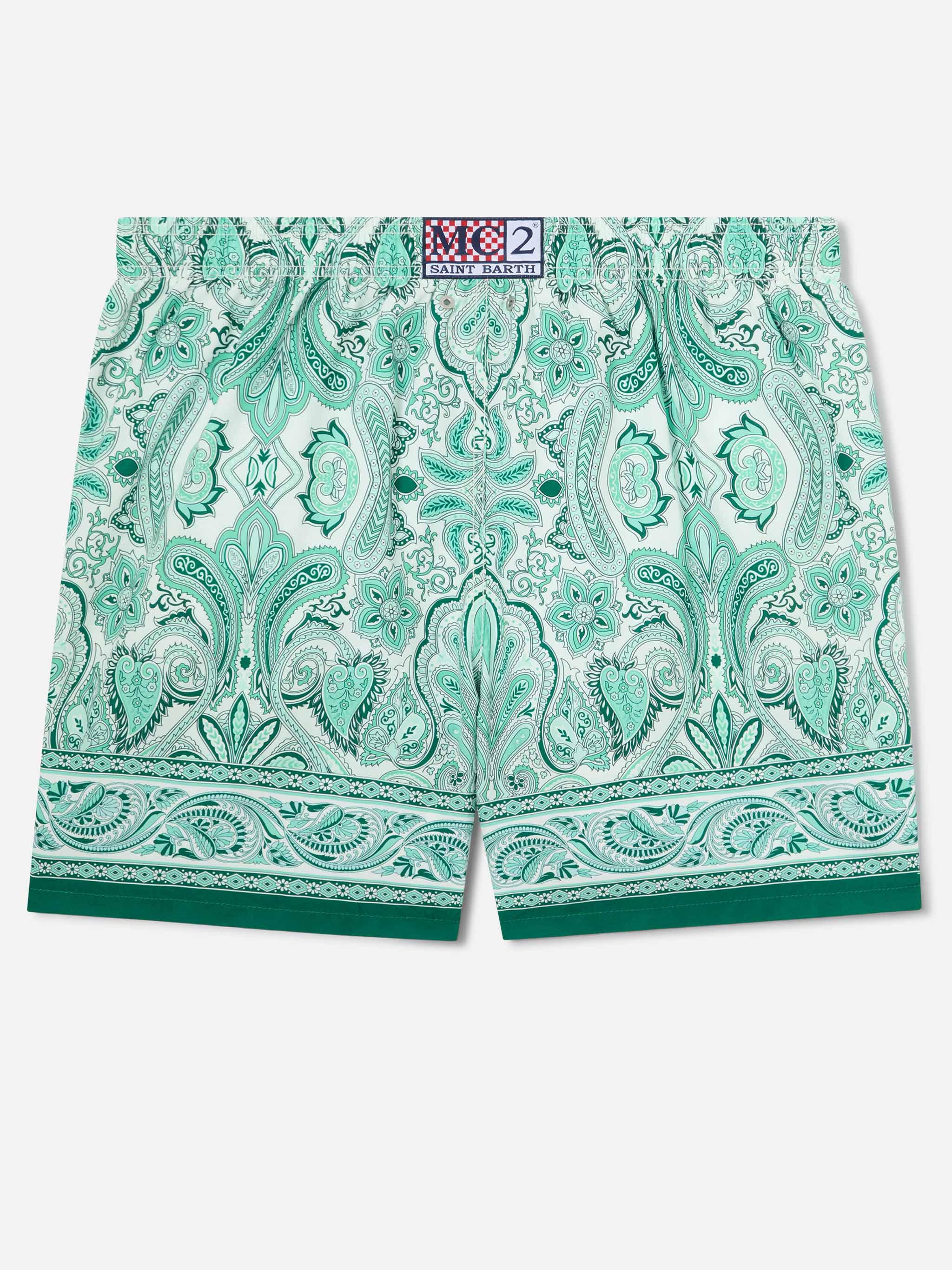 mc2-saint-barth-gustavia-costume-mare-uomo-paisley-verde-grigio-chiaro image 2