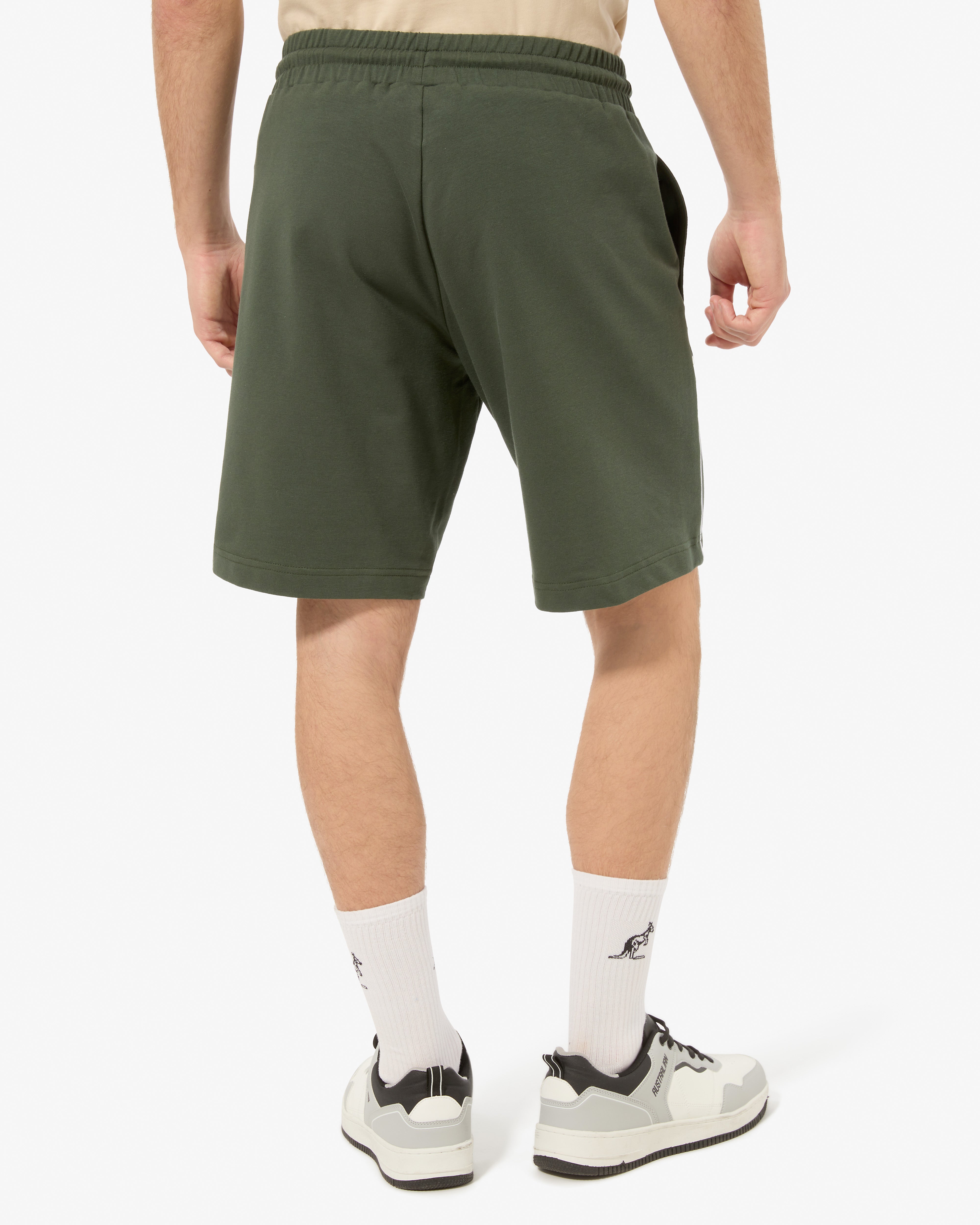 australian-collage-short-short-in-felpa-blu-con-piping-e-logo-ricamato image 3