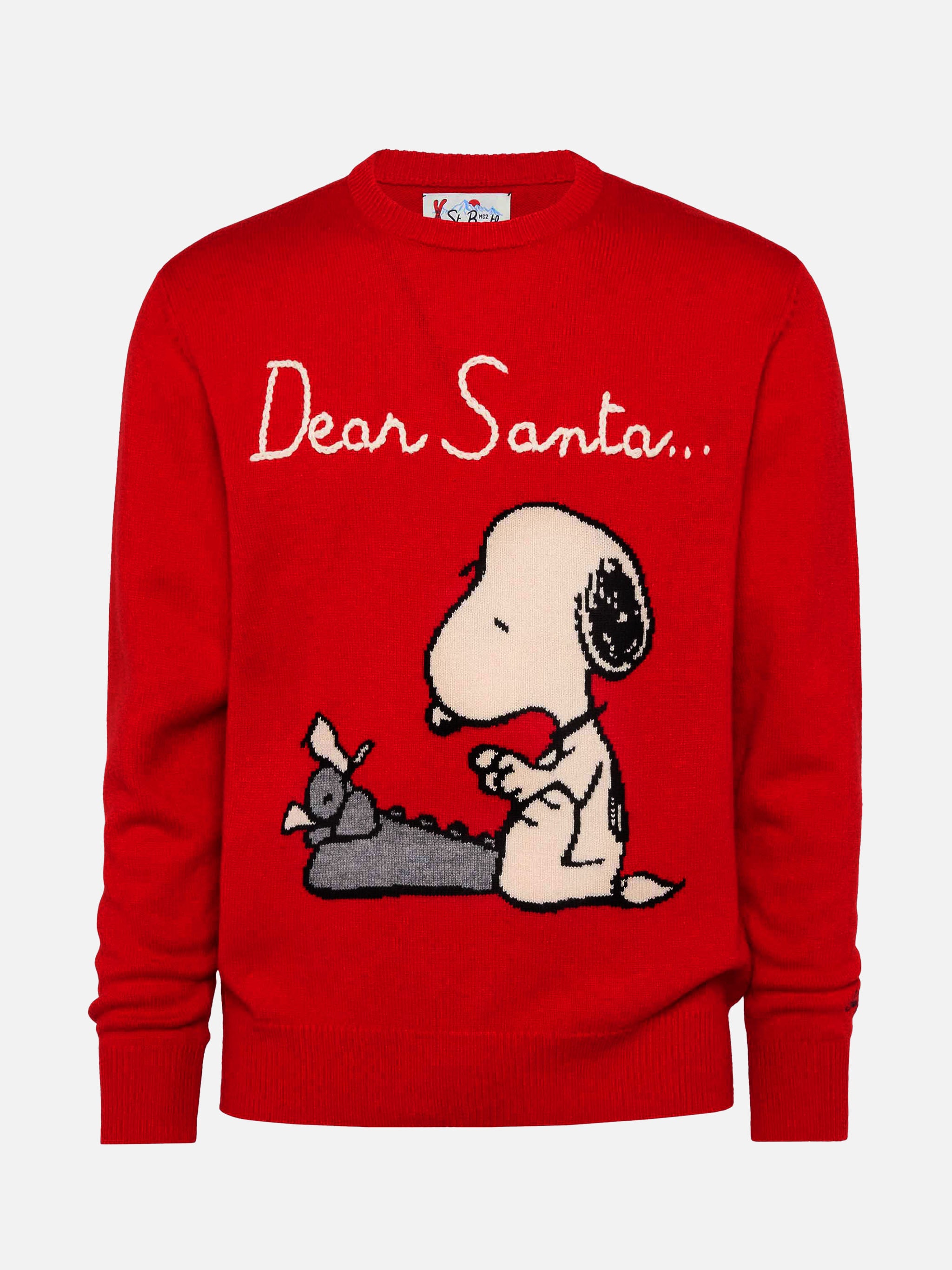mc2-saint-barth-heron-maglione-uomo-rosso-con-jacquard-e-ricamo-snoopy-peanuts image 4