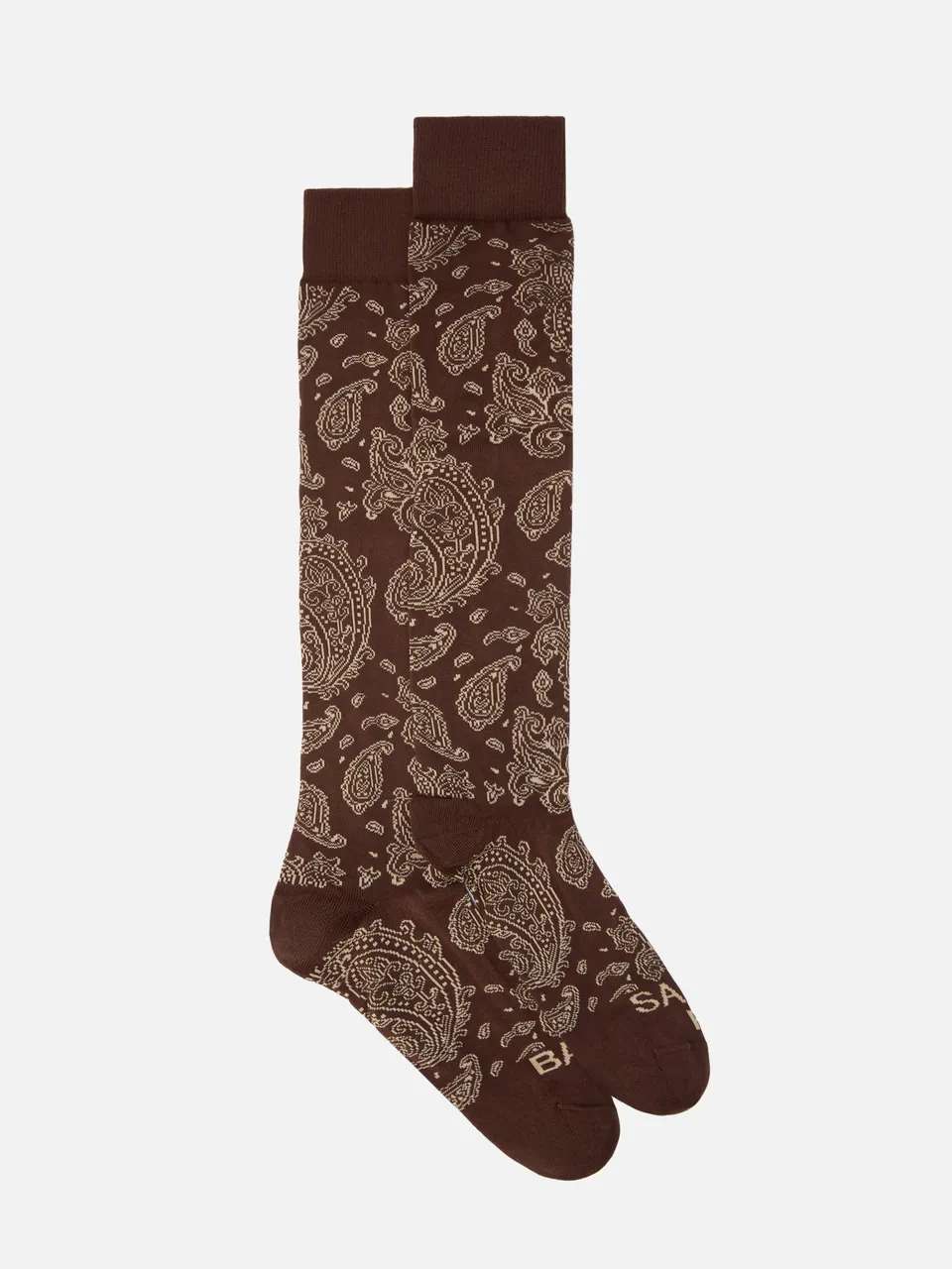 mc2-saint-barth-sox-calze-in-misto-cotone-jacquard-paisley-marrone image 1