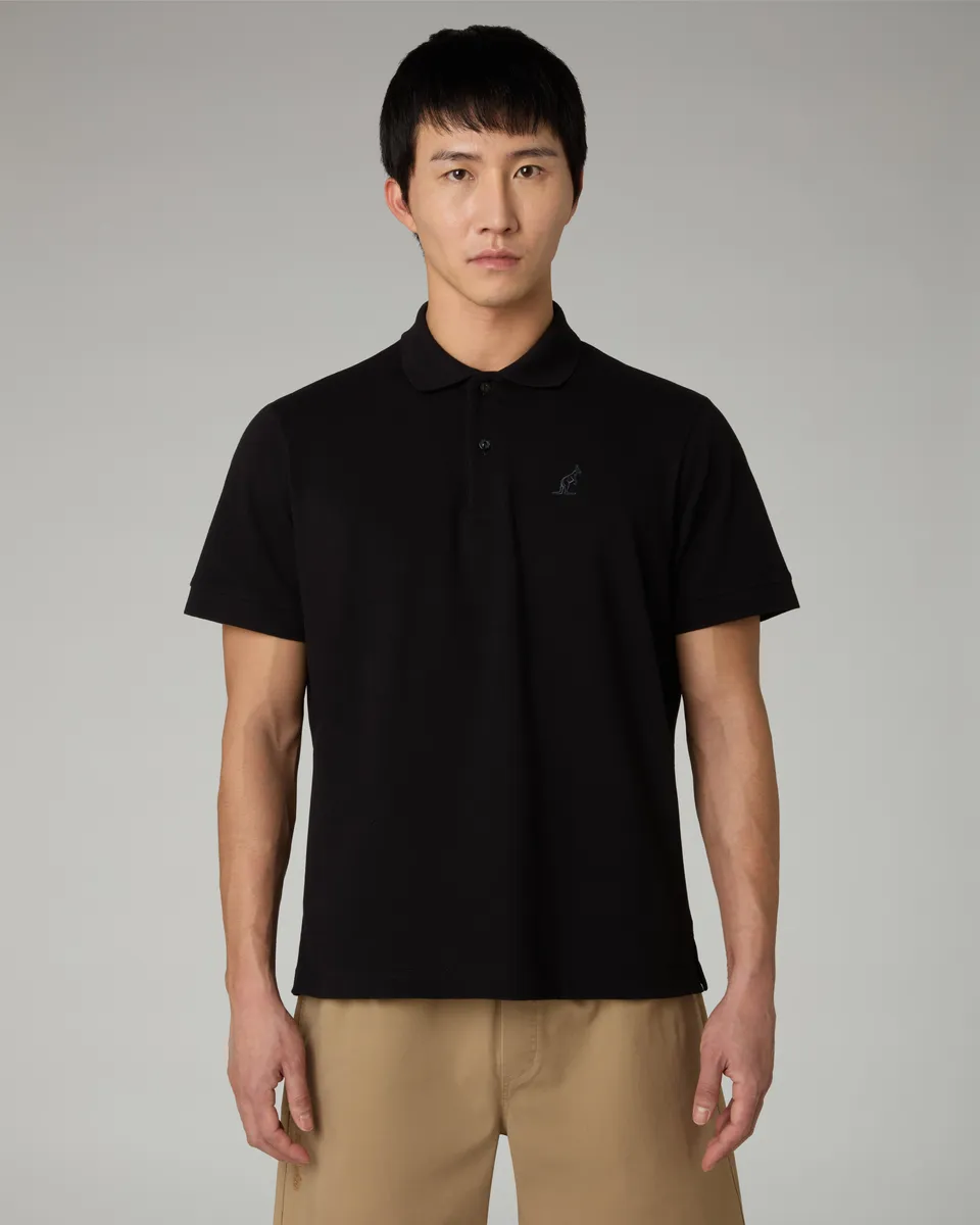 australian-easy-polo-shirt-polo-nera-piquet-elasticizzato image 1