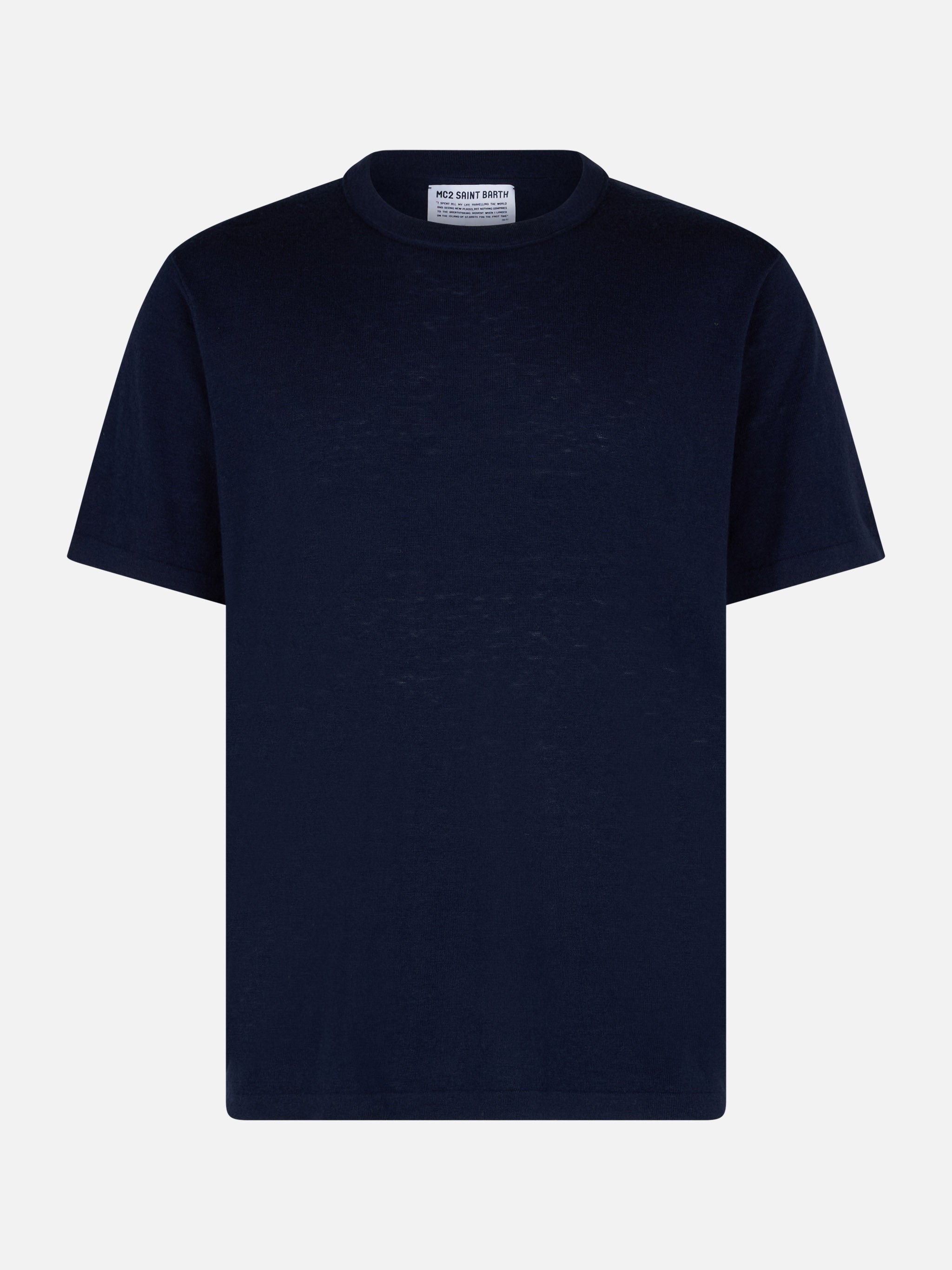 mc2-saint-barth-scott-t-shirt-blu-navy-in-lana-merino-e-cashmere image 1