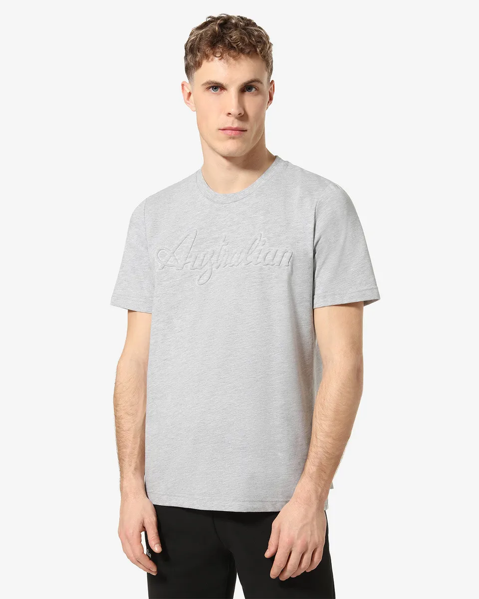 australian-3d-logo-t-shirt-grigio-melange-in-cotone image 1