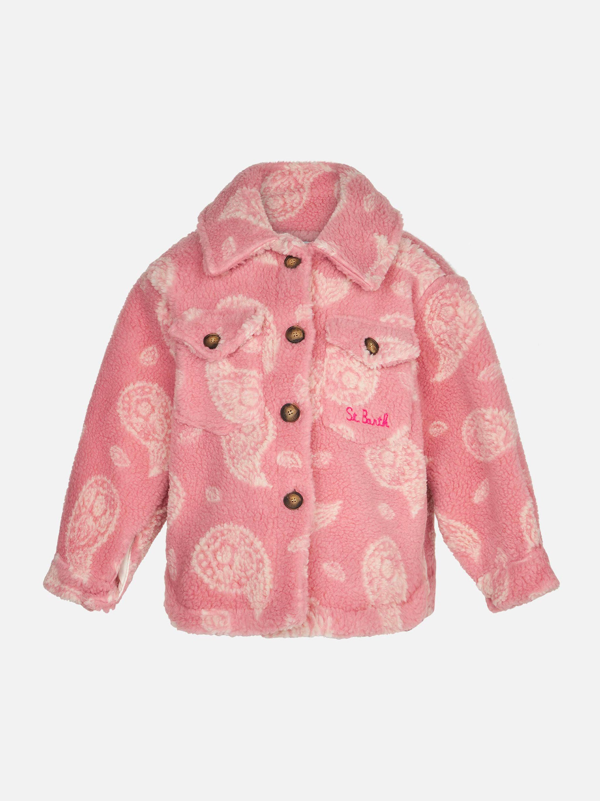 mc2-saint-barth-sovracamicia-bambina-in-sherpa-stampa-paisley-rosa-oversize image 1