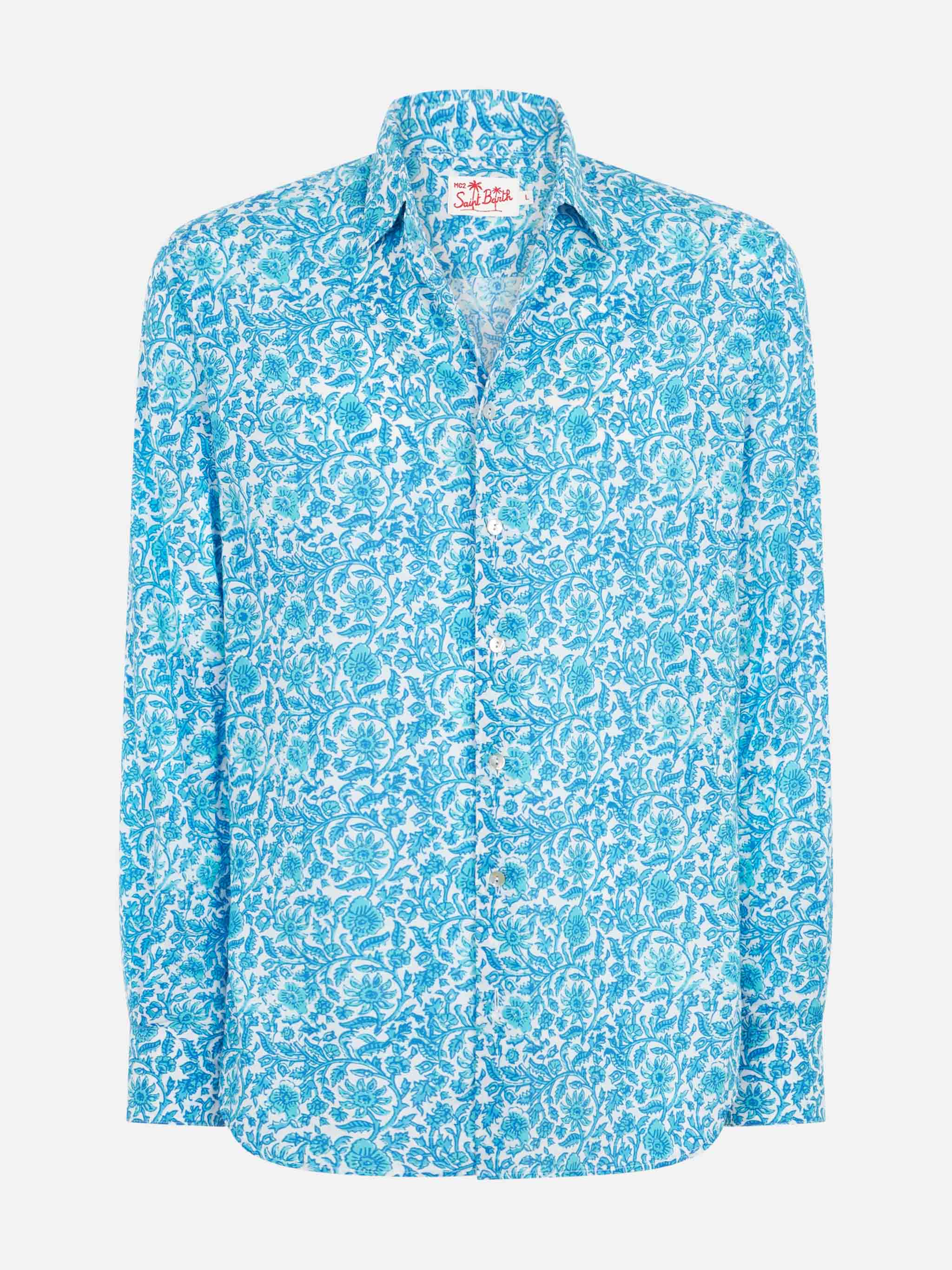 mc2-saint-barth-sikelia-camicia-uomo-in-mussola-di-cotone-stampa-fiori-bianca image 4