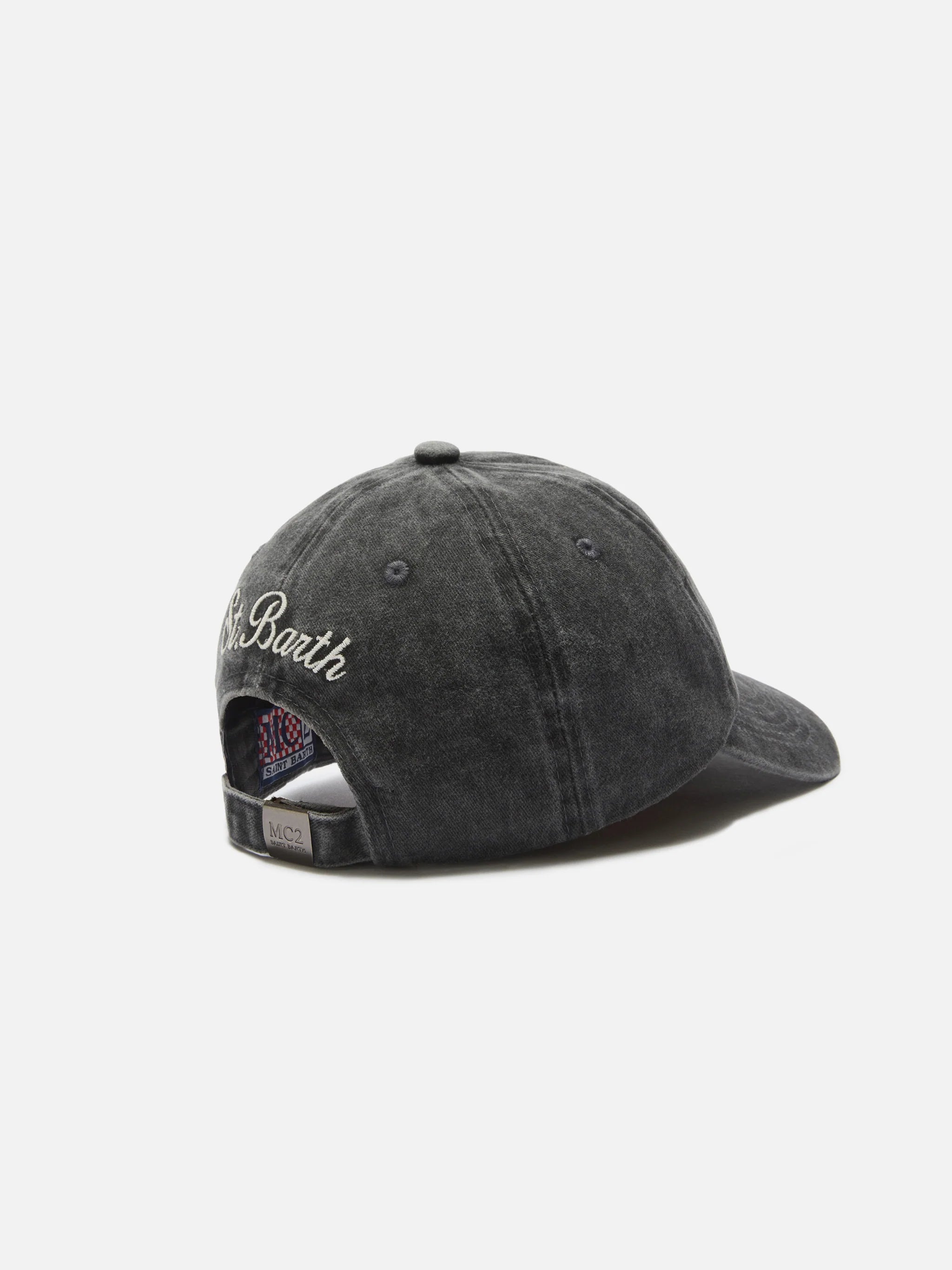 mc2-saint-barth-cappellino-davis-in-denim-nero-con-ricamo-business-glass image 3