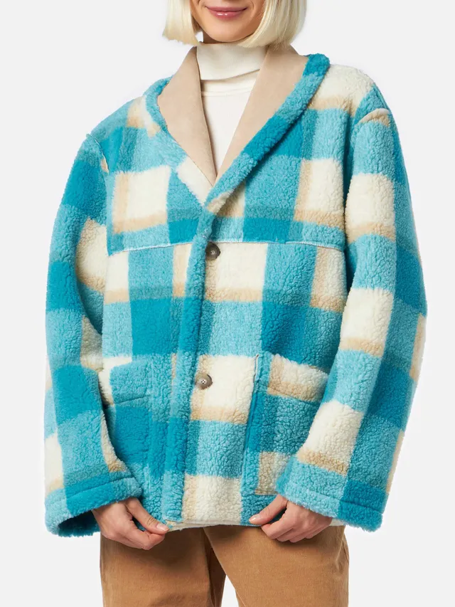 mc2-saint-barth-giacca-dorys-reversibile-effetto-shearling-con-stampa-tartan image 1