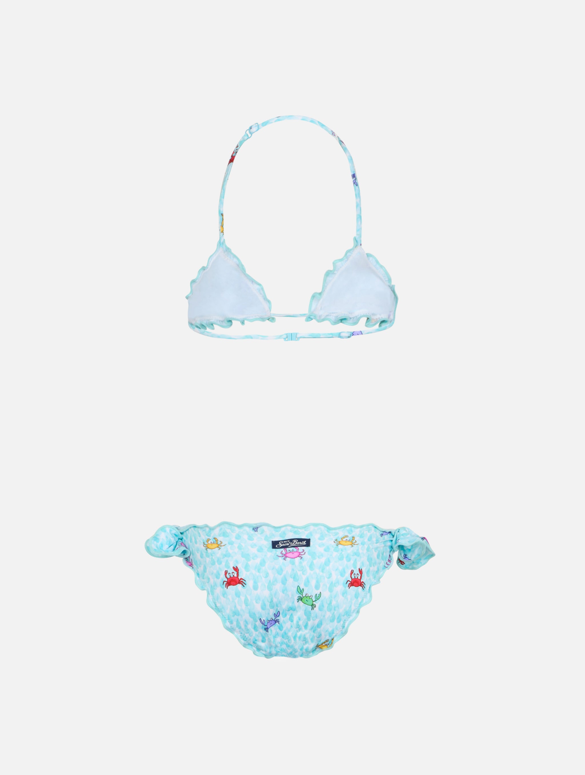mc2-saint-barth-cris-bikini-a-triangolo-da-bambina-bianco-con-stampa-granchi image 2