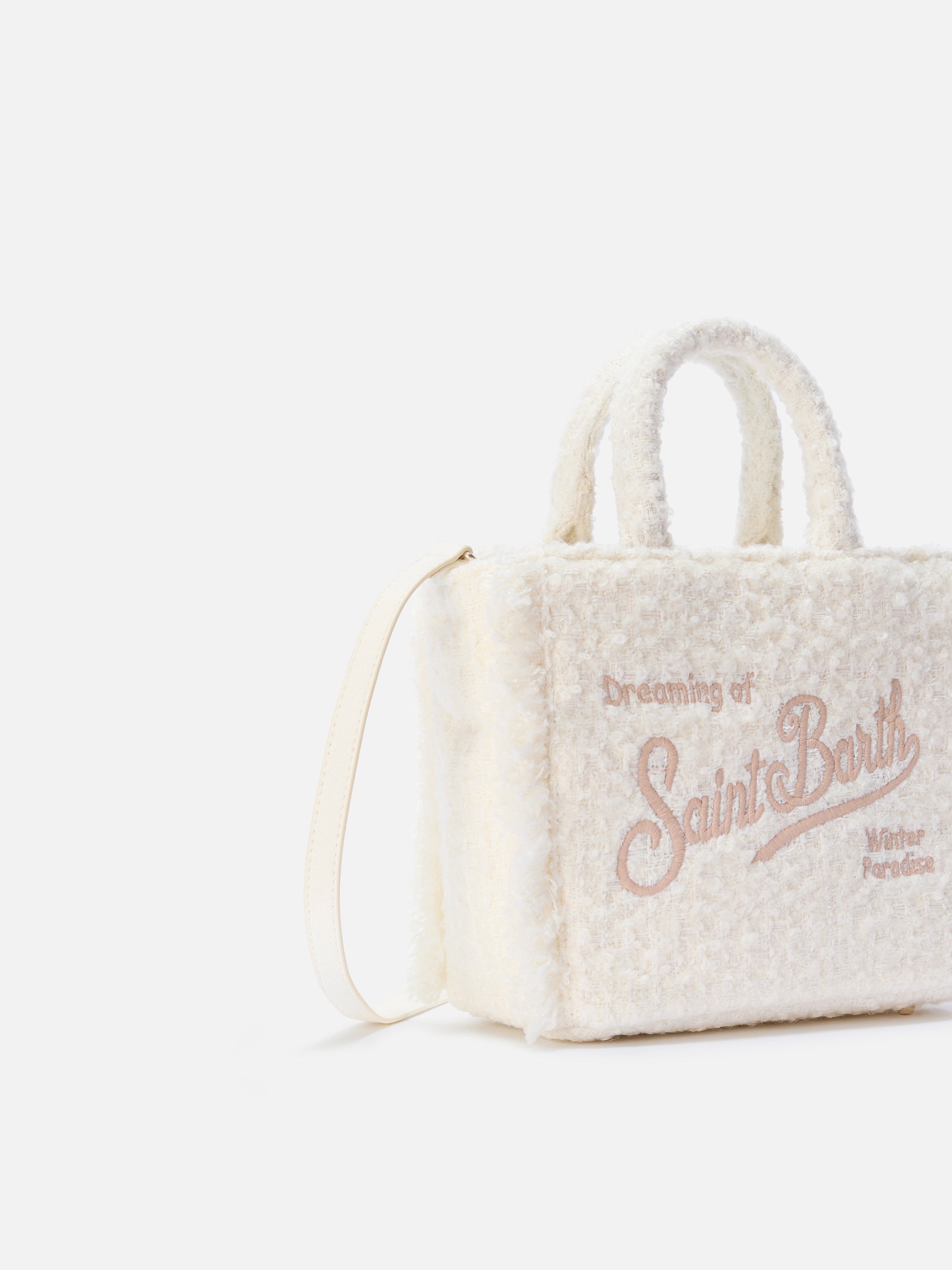mc2-saint-barth-borsa-vanity-mini-tweed-bianca-con-tracolla image 3