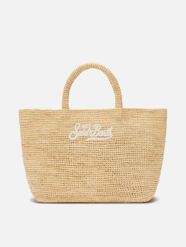 mc2-saint-barth-beach-medium-borsa-in-raffia-naturale-con-logo-ricamato image 1