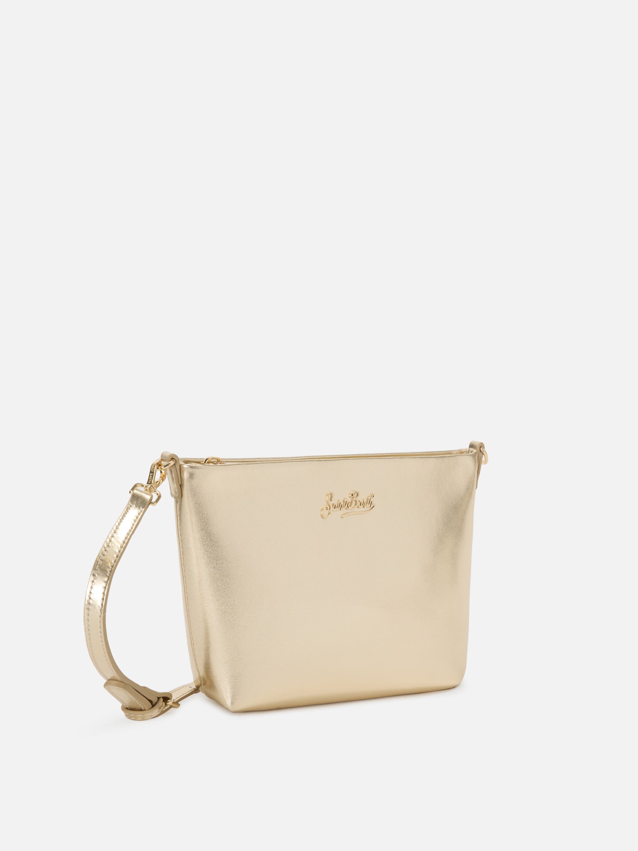 mc2-saint-barth-borsa-aline-oro-in-pelle-laminata-con-placchetta-logo image 3