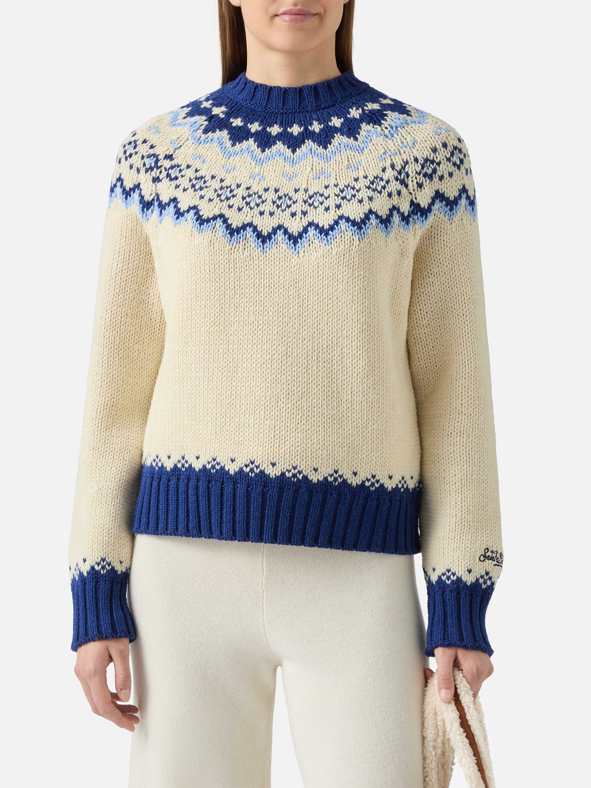 mc2-saint-barth-maglione-kyla-in-lana-grigio-con-jacquard-st-moritz image 4