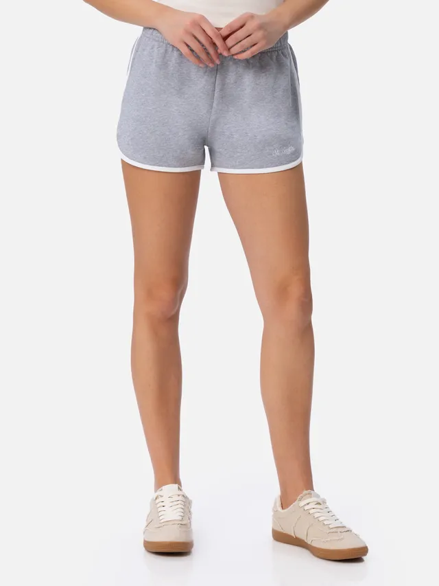 mc2-saint-barth-short-francine-donna-in-cotone-grigio-con-piping-a-contrasto image 1