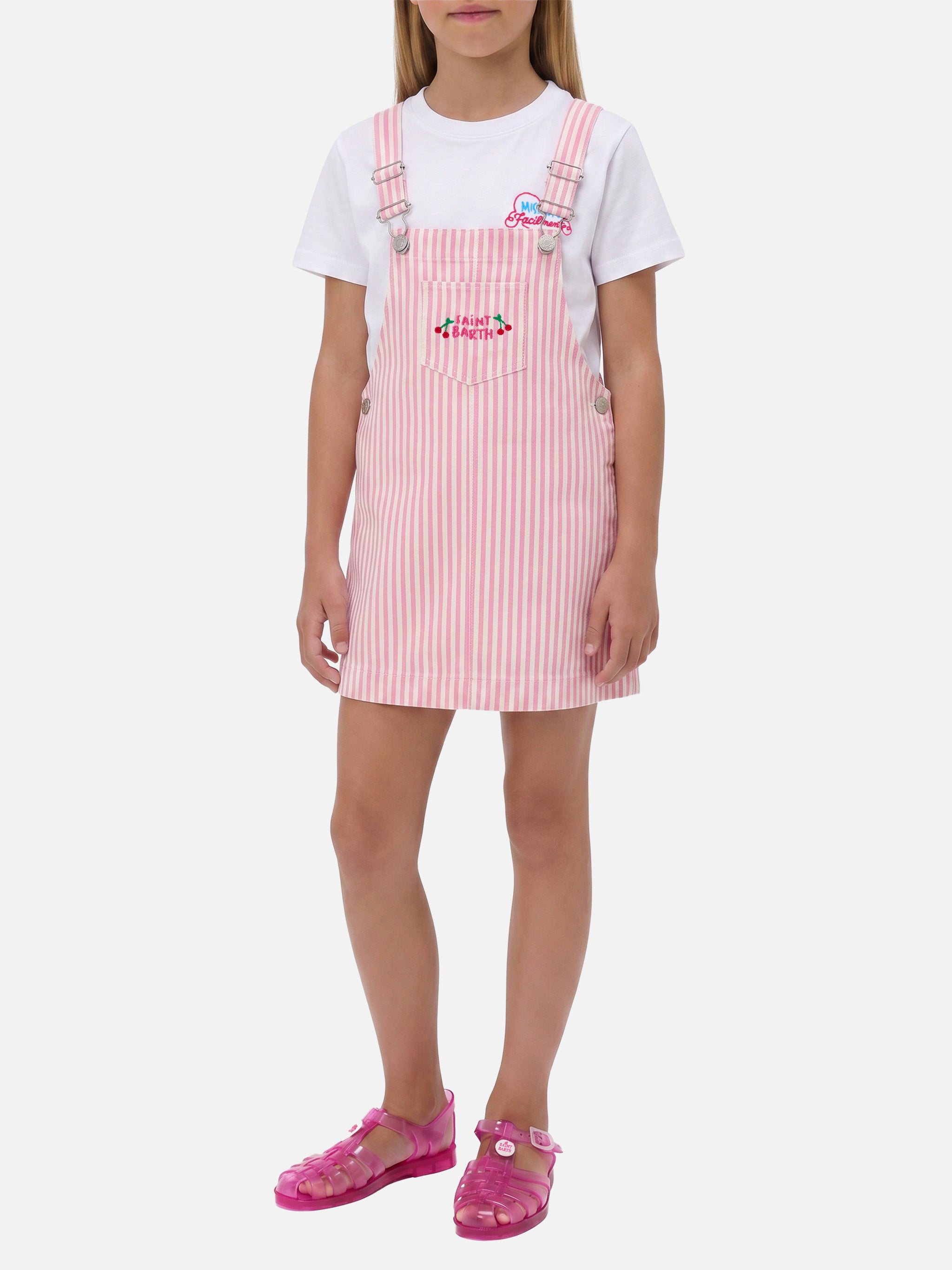 mc2-saint-barth-tecla-jr-vestito-salopette-bambina-denim-rigato-rosa image 2
