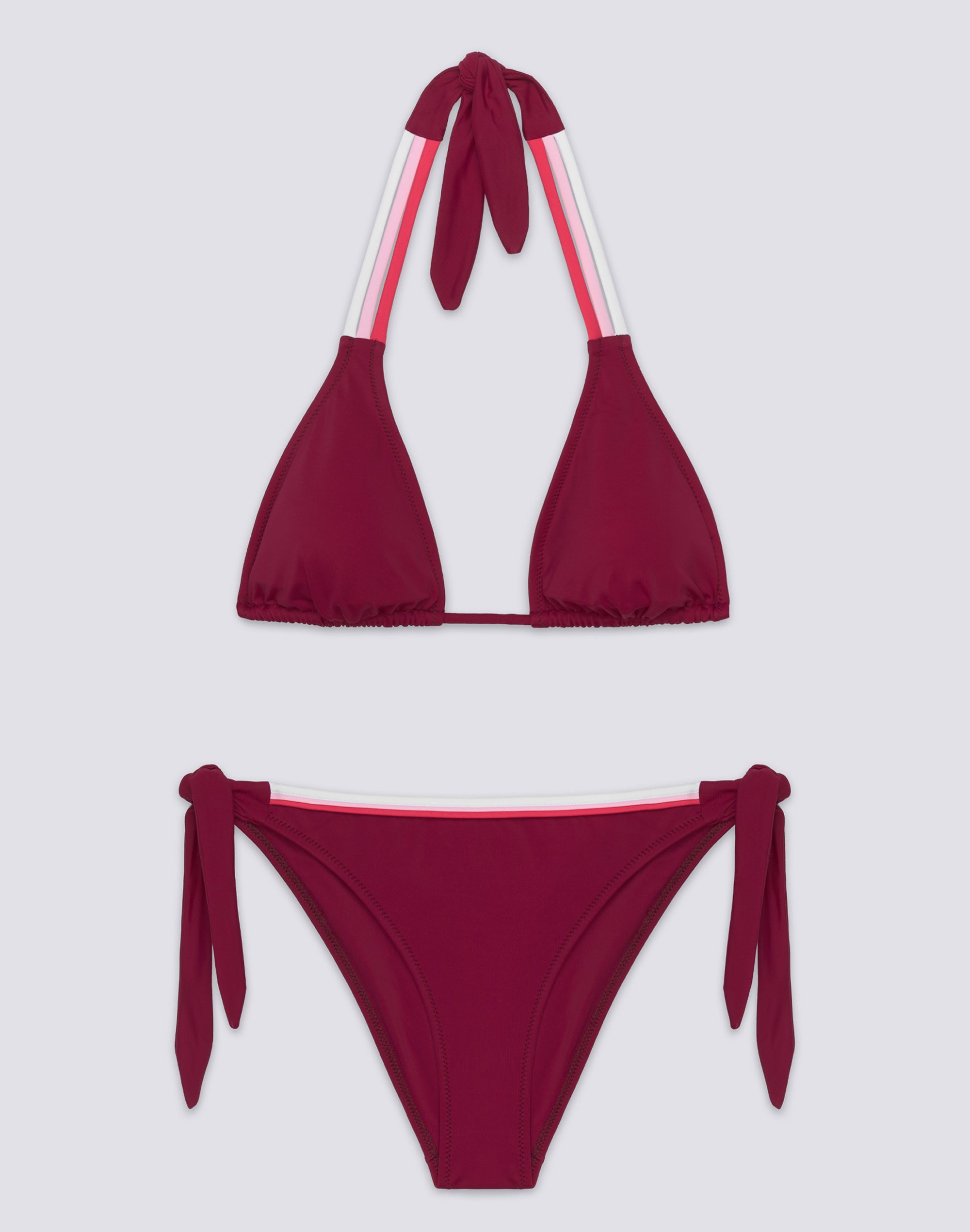 sundek-w817knl30rb-bikini-donna-top-americano-e-slip-regolabile-tricolore image 1
