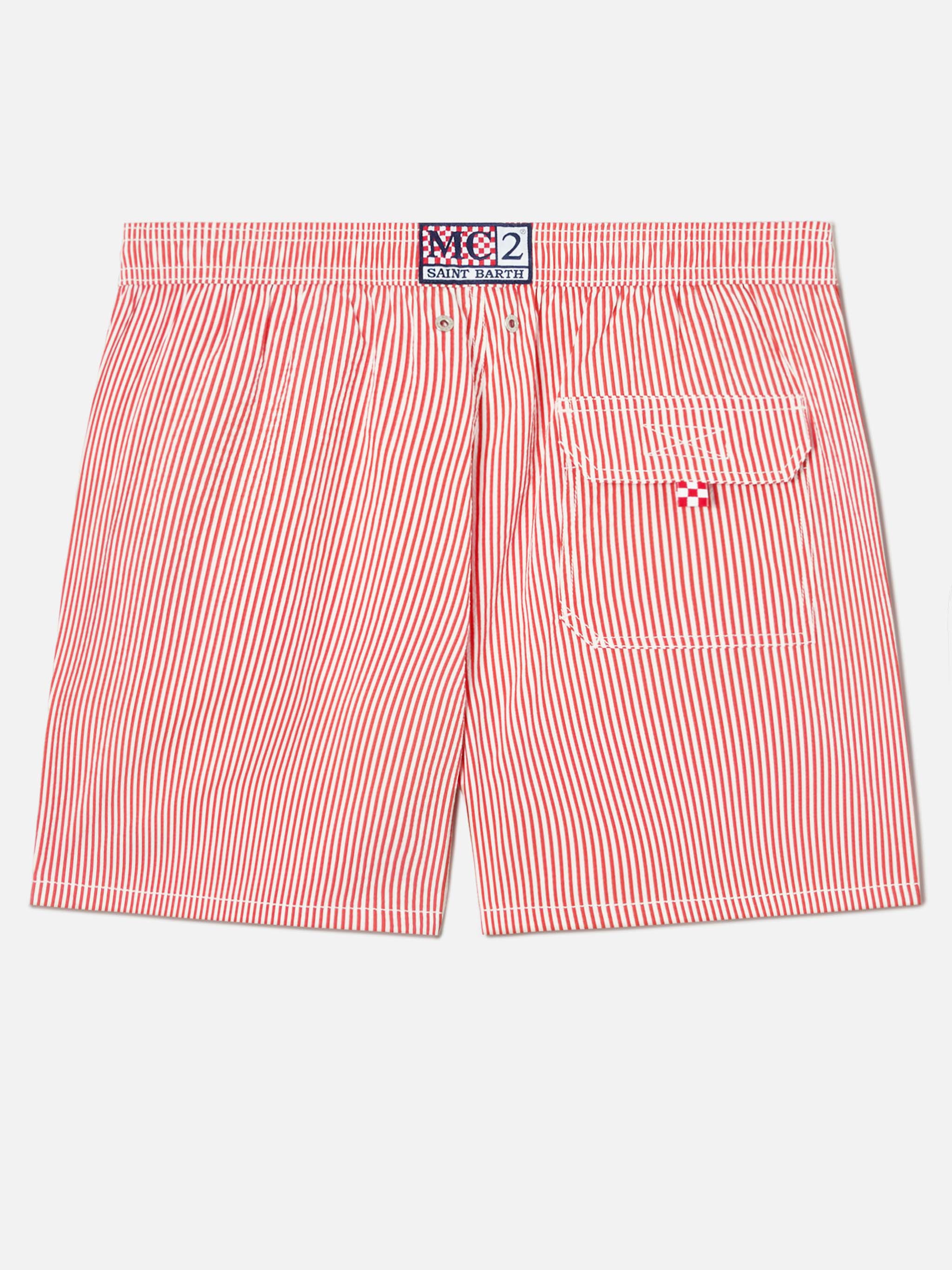mc2-saint-barth-patmos-costume-mare-uomo-seersucker-rosso-rigato image 2