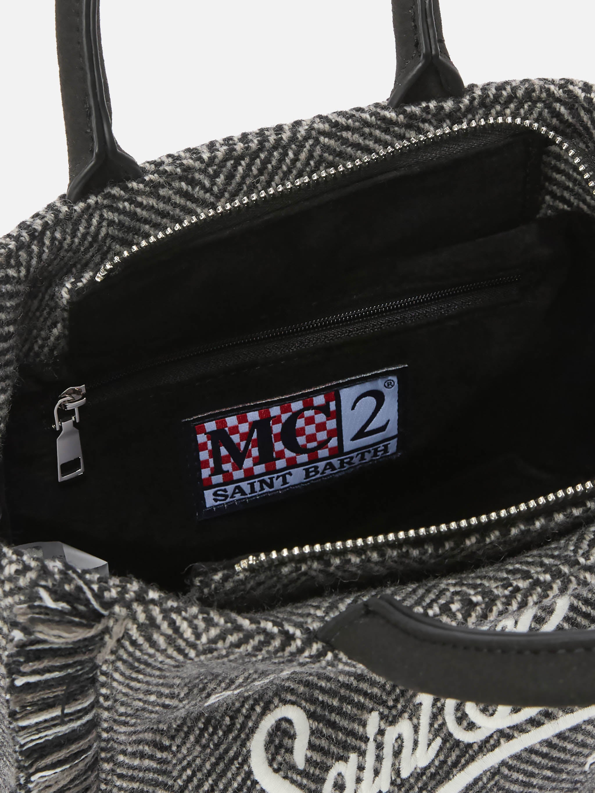 mc2-saint-barth-borsa-vanity-mini-wool-spigata-nero-e-grigio image 5
