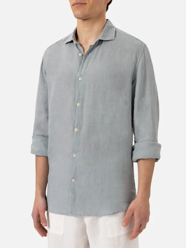 mc2-saint-barth-pamplona-camicia-uomo-in-lino-grigio-maniche-lunghe image 1