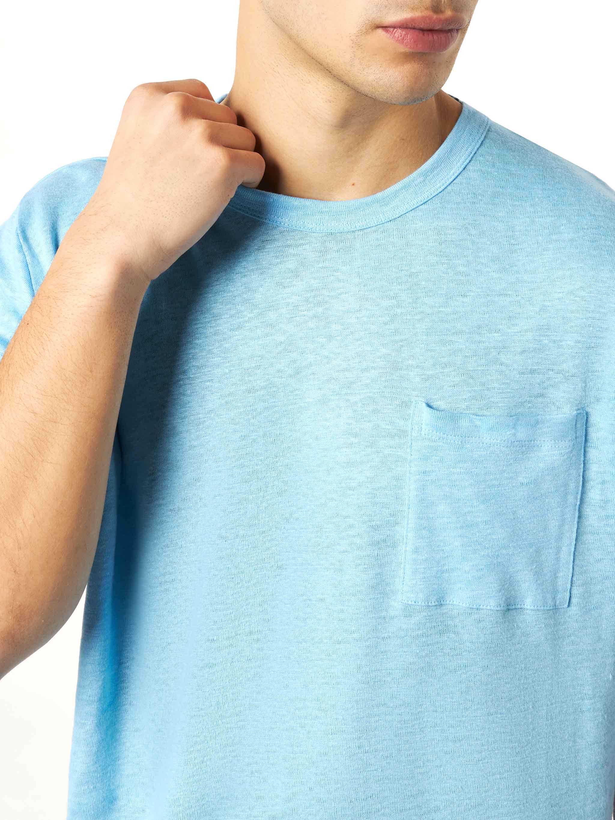 mc2-saint-barth-t-shirt-ecstasea-uomo-in-lino-azzurro-con-taschino image 3
