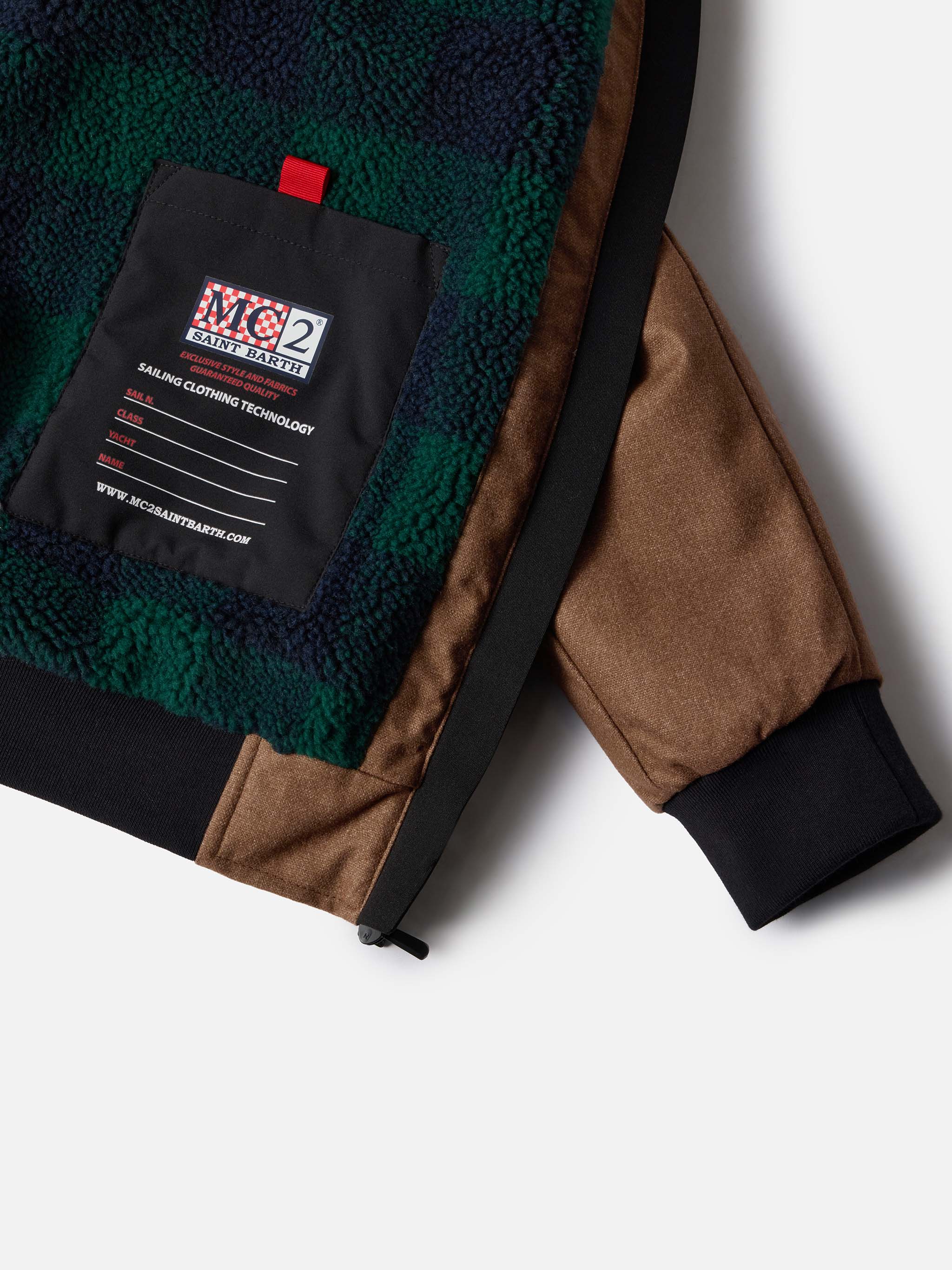 mc2-saint-barth-country-giubbotto-bomber-uomo-in-lana-marrone-con-fodera-in-tedd image 6