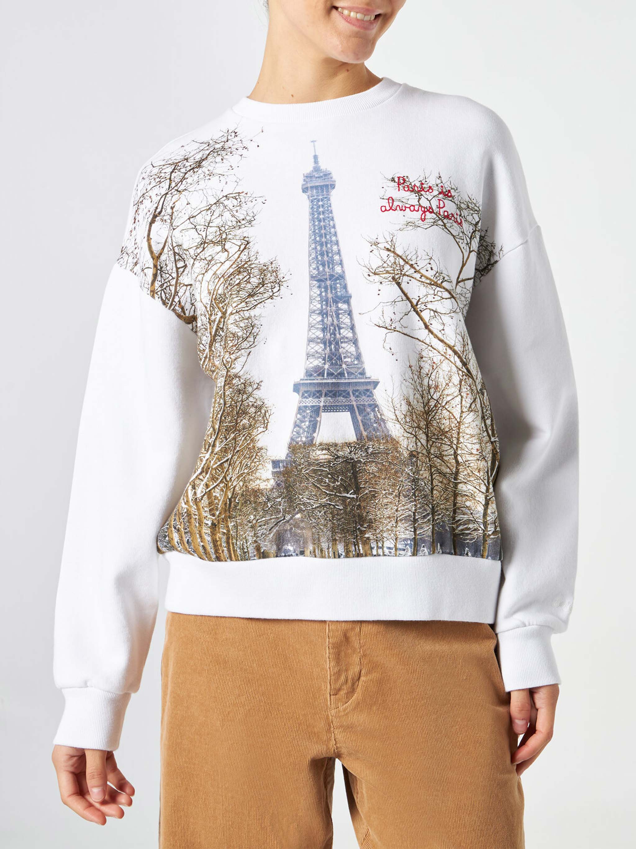 mc2-saint-barth-stardust-felpa-donna-bianca-stampa-parigi-tour-eiffel image 2