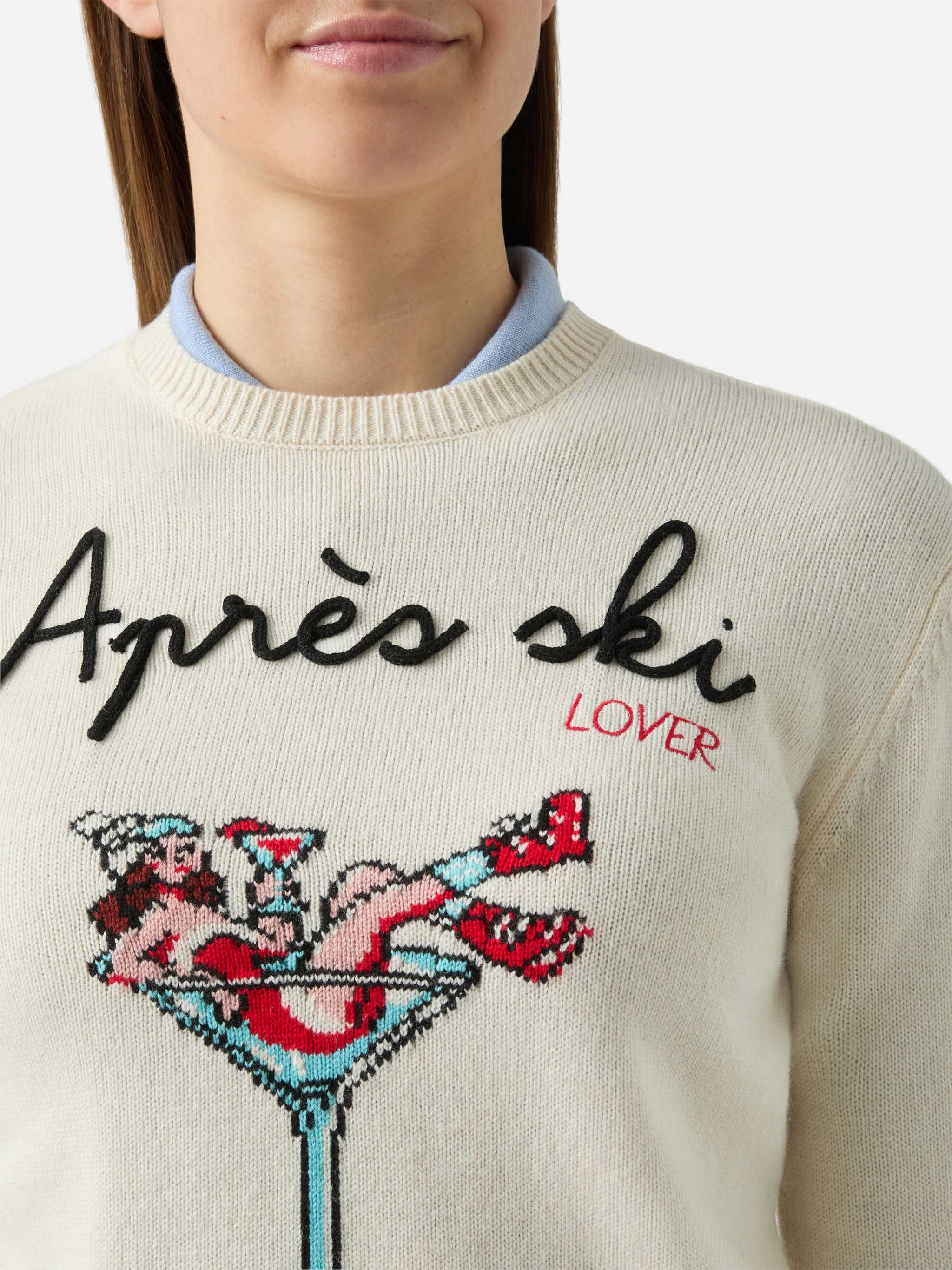 mc2-saint-barth-maglione-donna-new-queen-apres-ski-bianco-misto-cashmere image 2