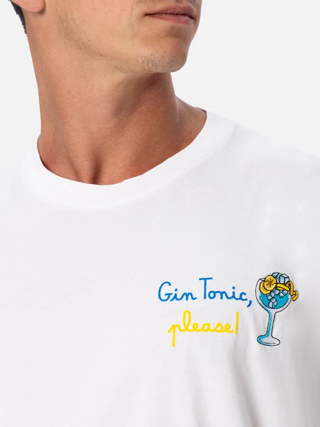 mc2-saint-barth-t-shirt-man-uomo-cotone-organico-gin-tonic-please-bianca image 1