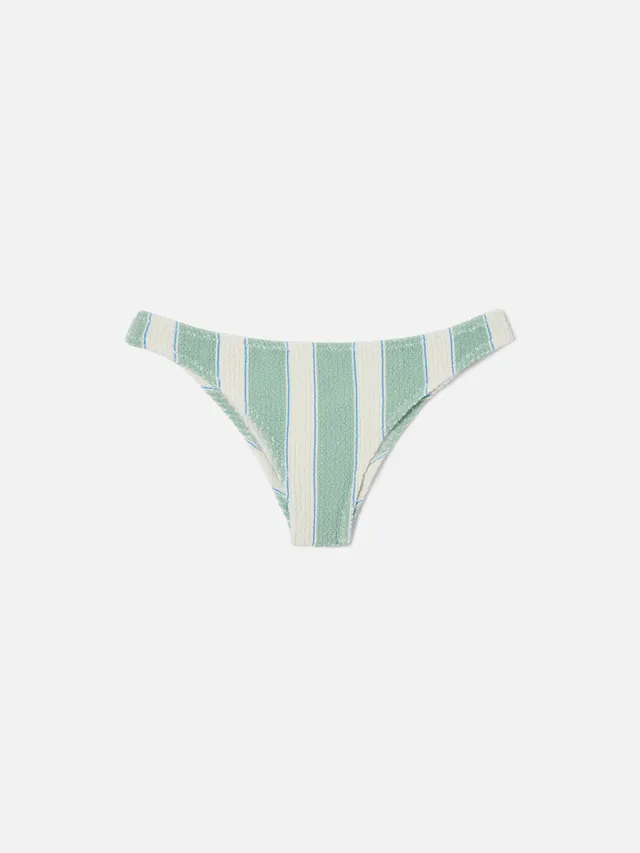 slip-mare-mc2-saint-barth-elise-classico-in-tessuto-crinkle-a-righe-verdi-e-bian image 1