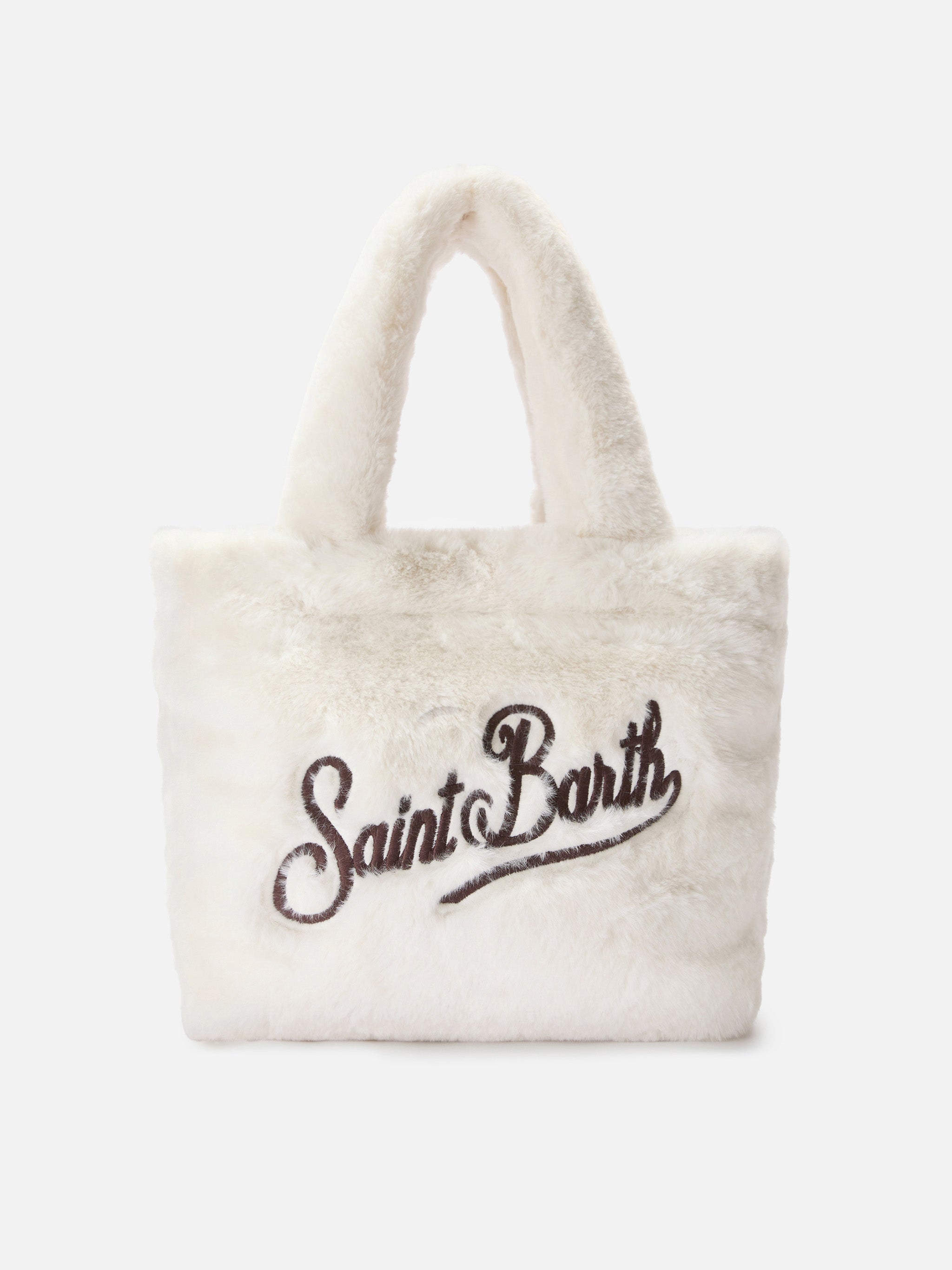 mc2-saint-barth-borsa-a-mano-colette-soft-in-faux-fur-bianco-con-tracolla-removi image 1