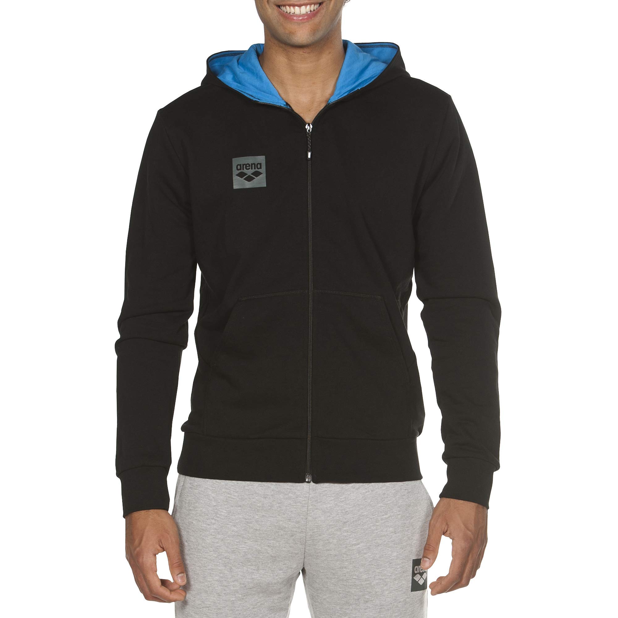 arena-essential-hooded-f-z-giacca-uomo-con-cappuccio-nero-s image 3