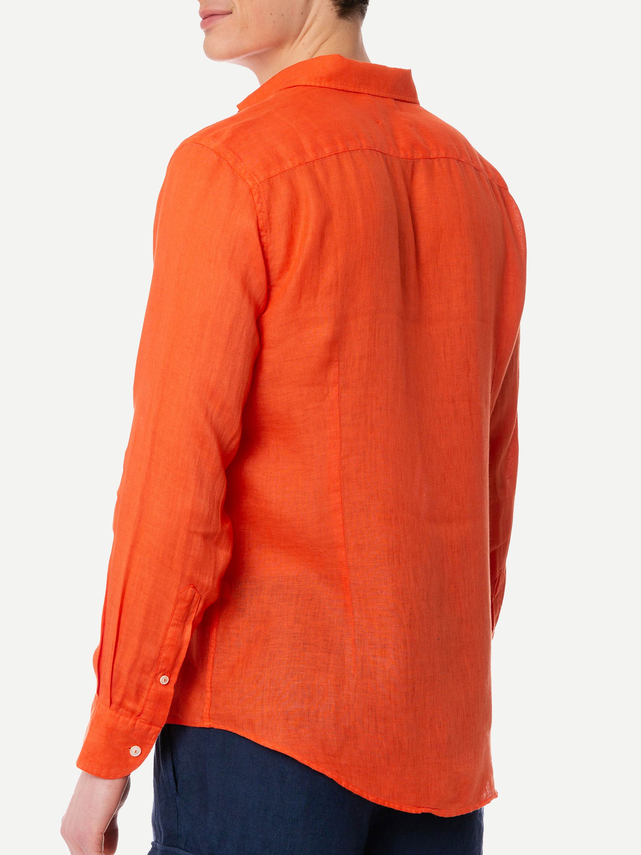 mc2-saint-barth-pamplona-camicia-uomo-lino-arancione image 3