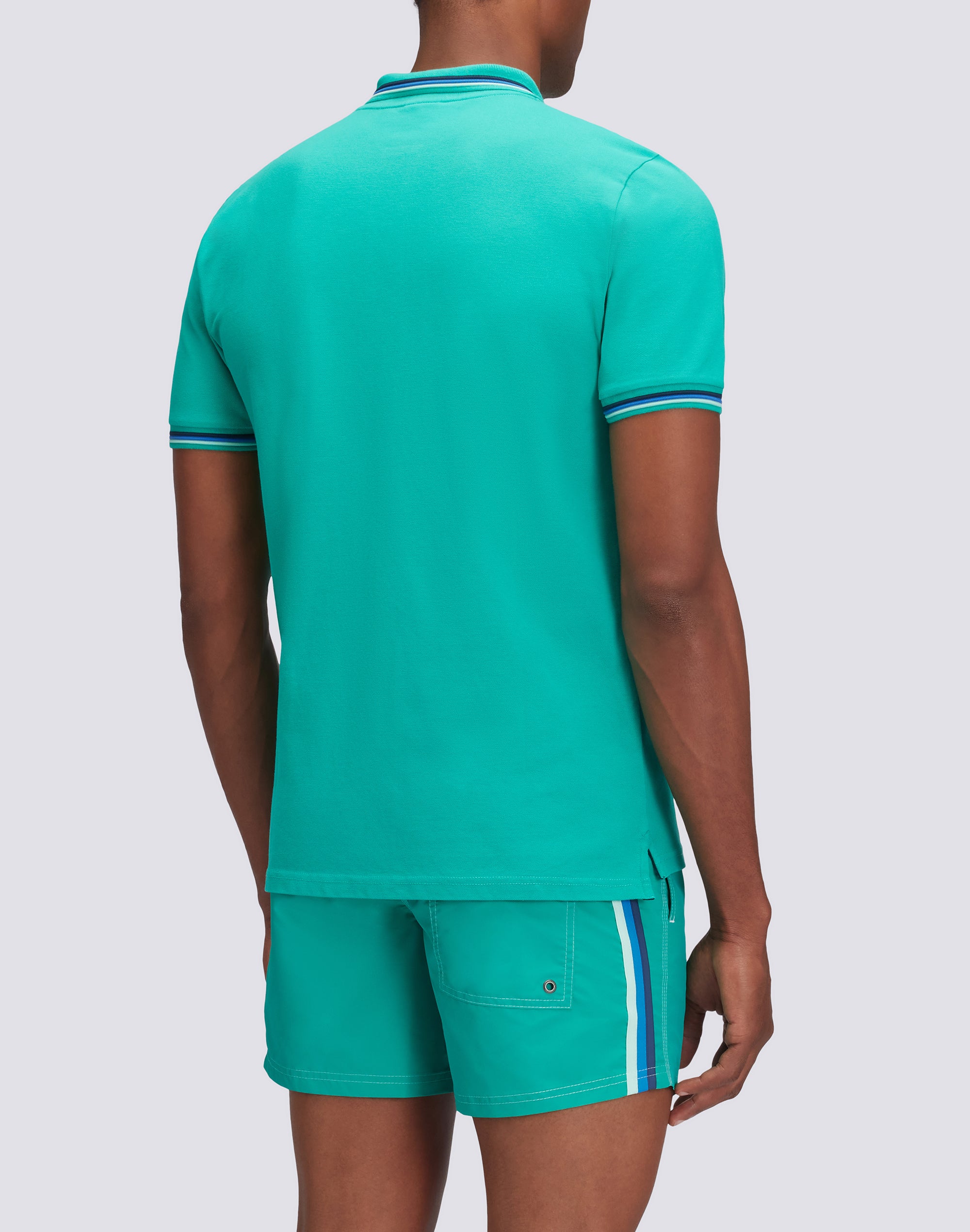 sundek-brice-polo-uomo-in-cotone-piquet-con-bande-tricolor image 3