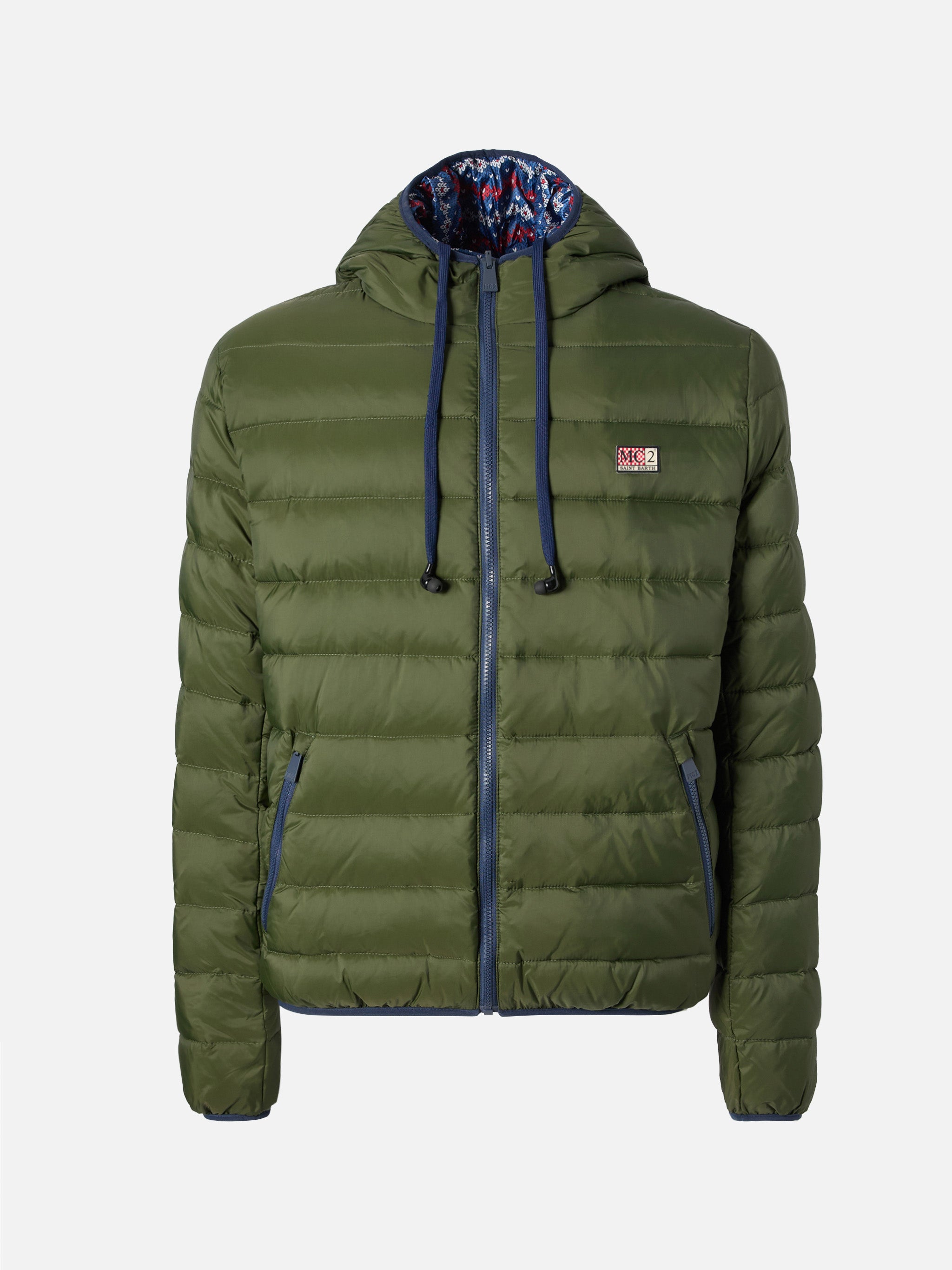 mc2-saint-barth-piumino-double-face-courchevel-uomo-verde-militare-reversibile image 7