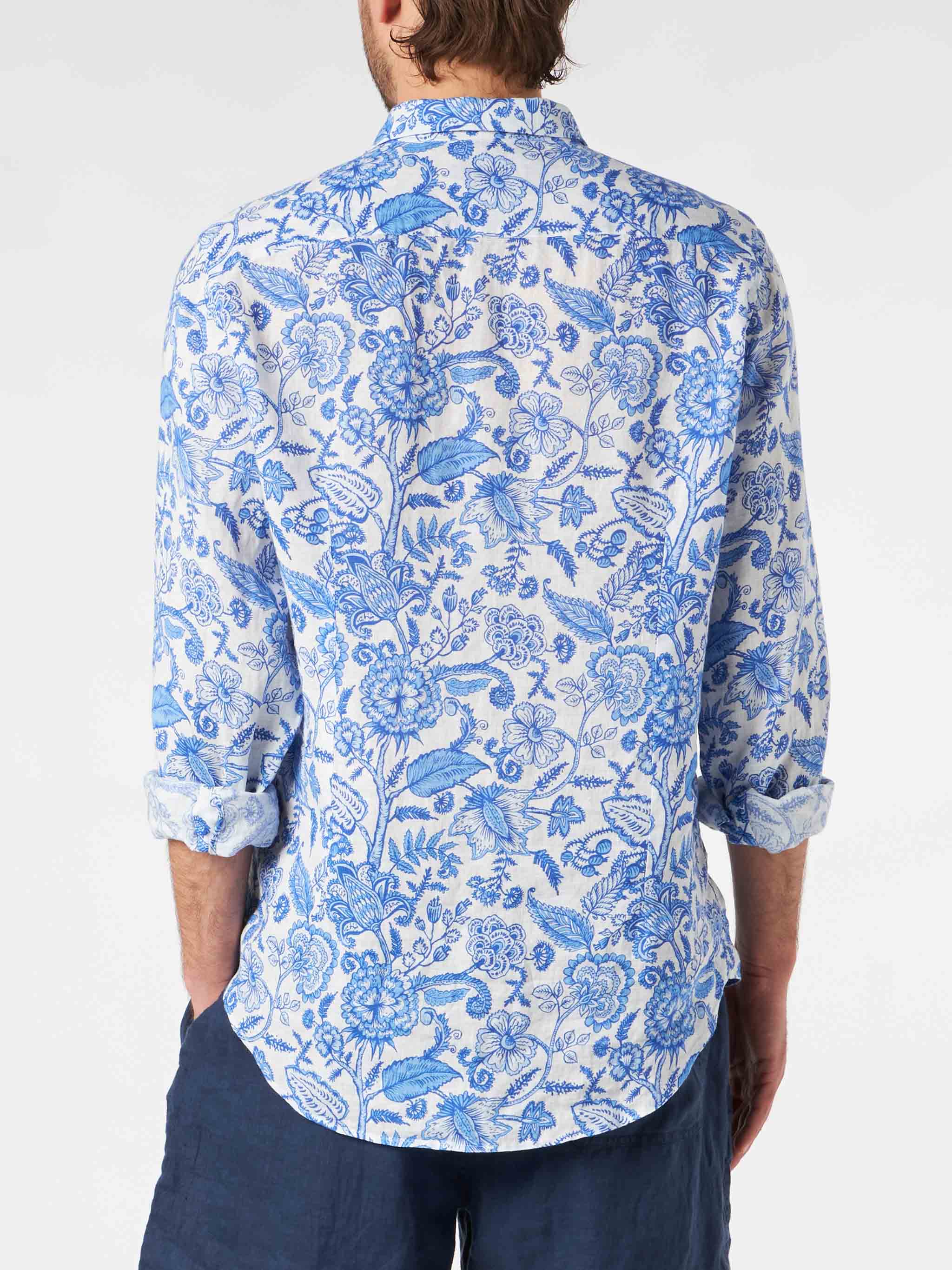 mc2-saint-barth-pamplona-camicia-uomo-in-lino-stampa-floreale-blu image 2