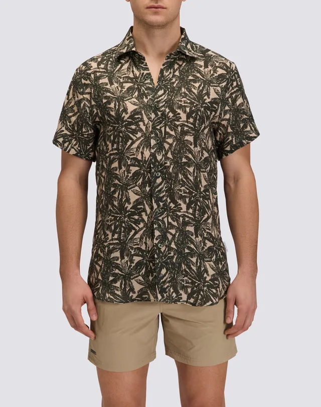 sundek-camicia-uomo-in-lino-a-mezze-maniche-stampata-regular-fit image 1