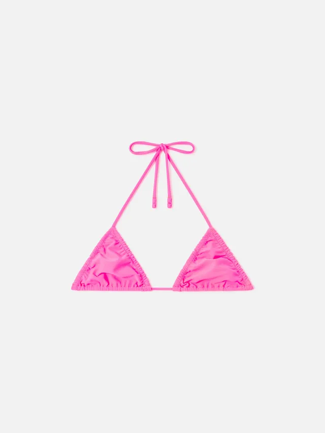 mc2-saint-barth-top-bikini-nilly-triangolo-rosa-fluo-con-laccetti image 1