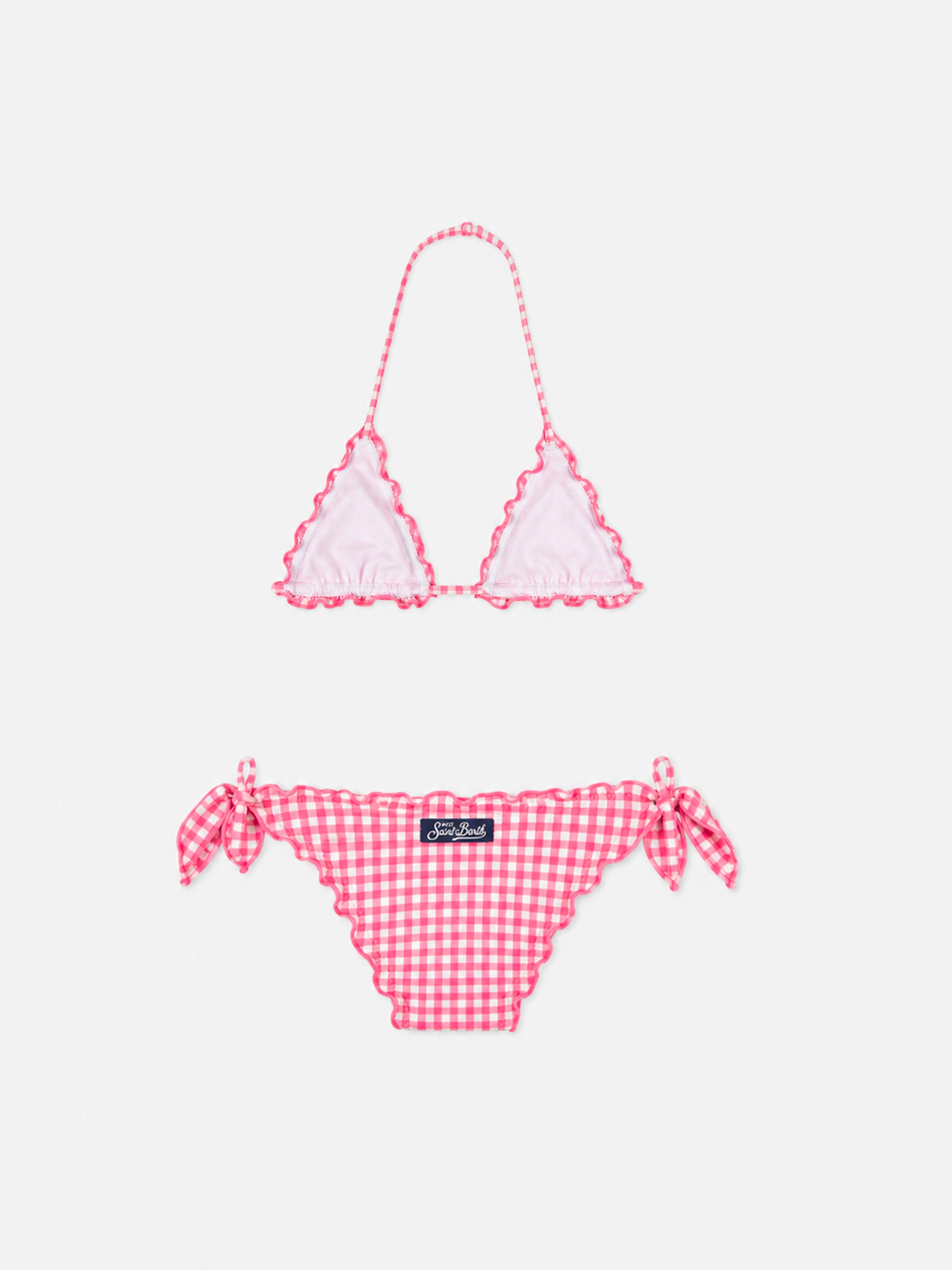 mc2-saint-barth-cris-bikini-bambina-triangolo-vichy-rosa image 2