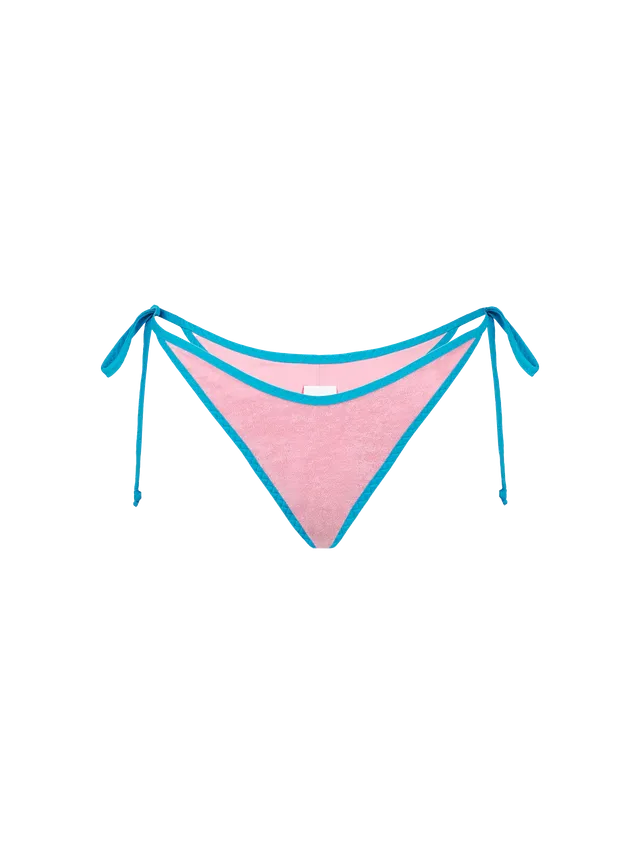 mc2-saint-barth-slip-mare-norah-donna-effetto-spugna-rosa-con-laccetti image 1