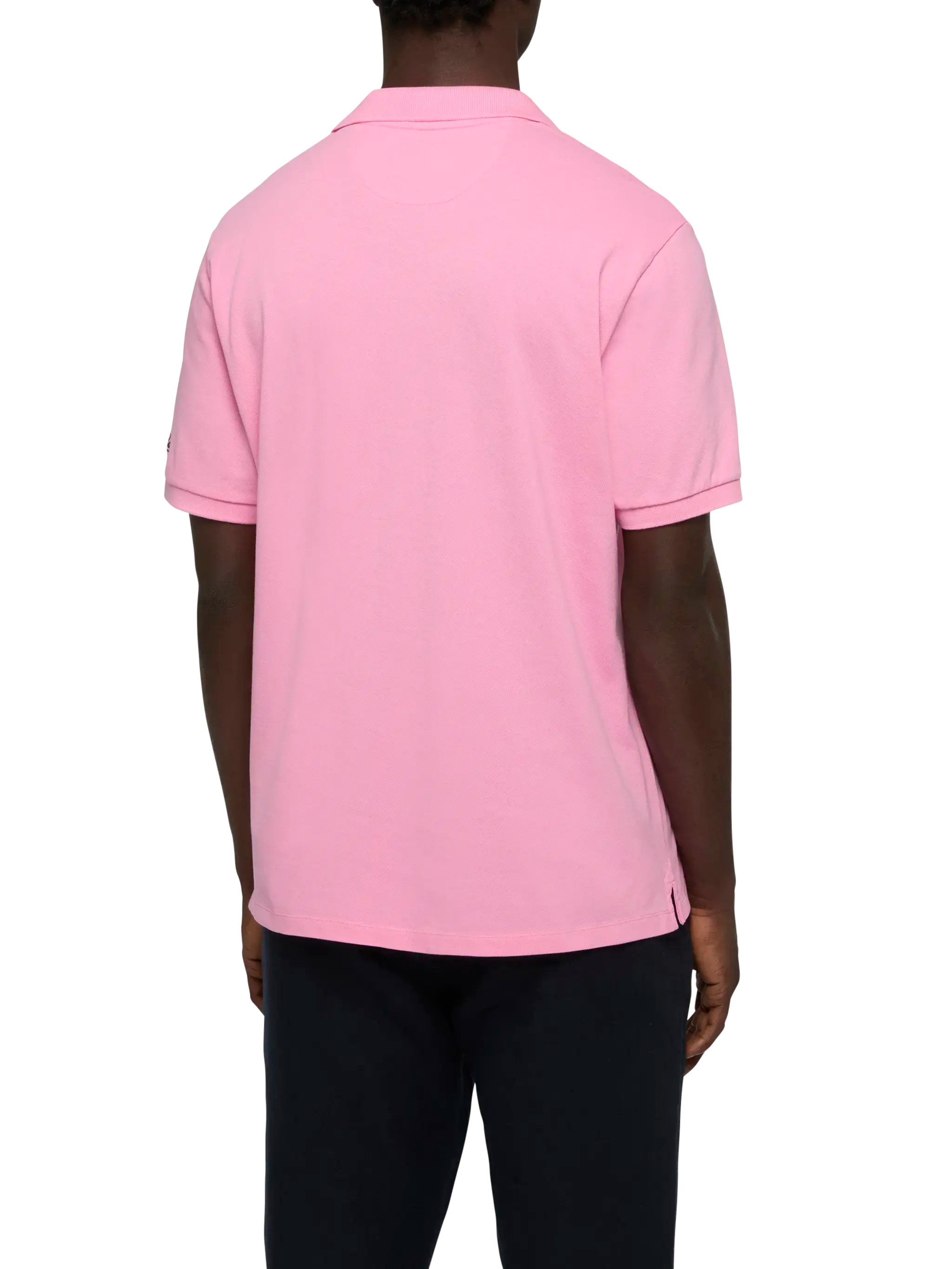 mc2-saint-barth-charles-polo-uomo-piquet-cotone-rosa-bubble-senza-bottoni image 3