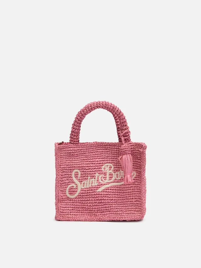 mc2-saint-barth-mini-vanity-borsa-mini-in-rafia-rosa-con-ricamo-saint-barth image 1